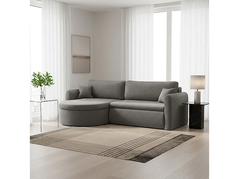 Uniwersalny narożnik Verona L z funkcją spania, do salonu, szary