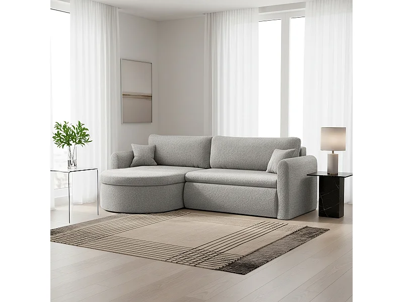 Uniwersalny narożnik Verona L z funkcją spania, do salonu, jasnoszary