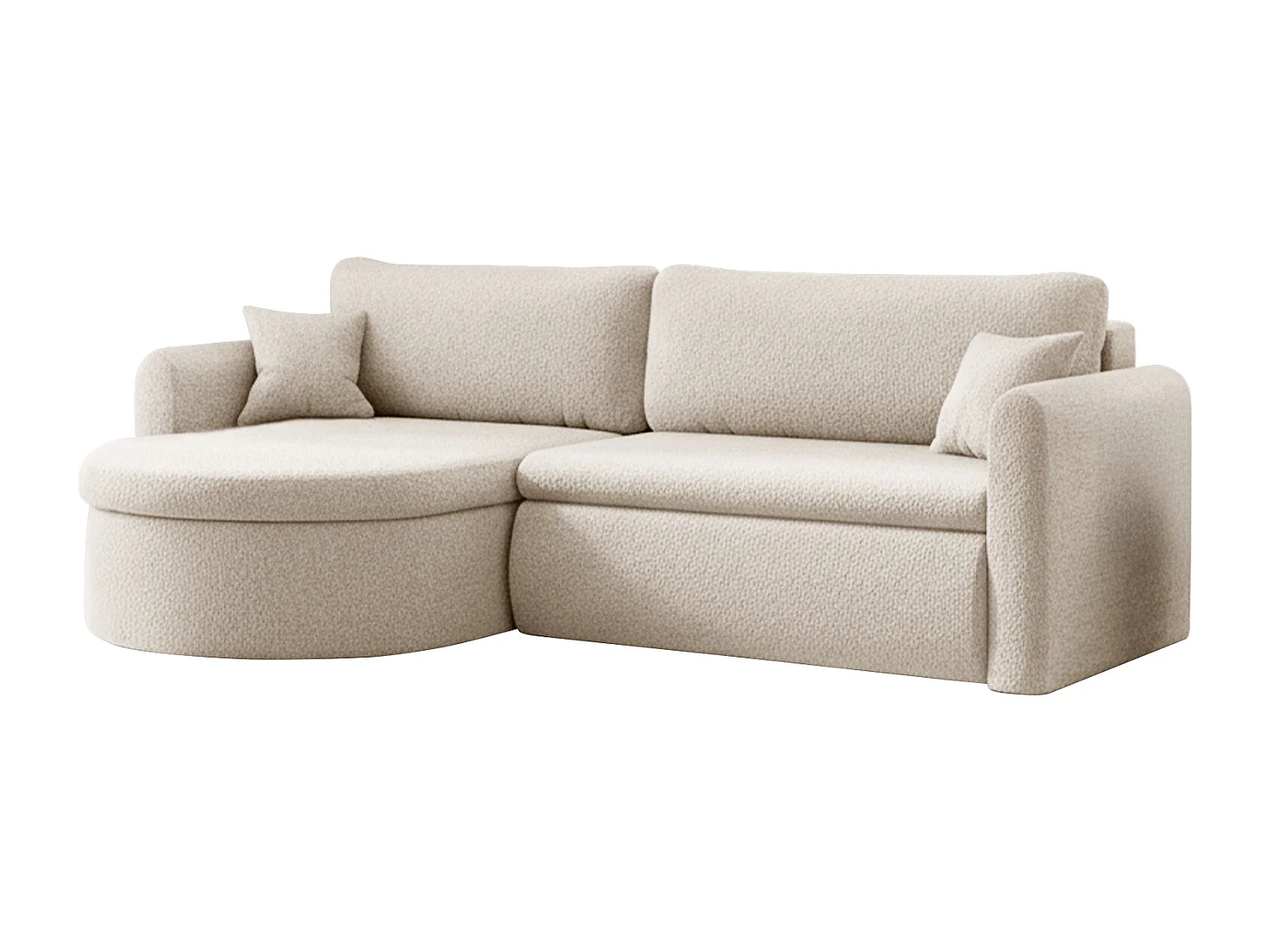Uniwersalny narożnik Verona L z funkcją spania, do salonu, kremowy