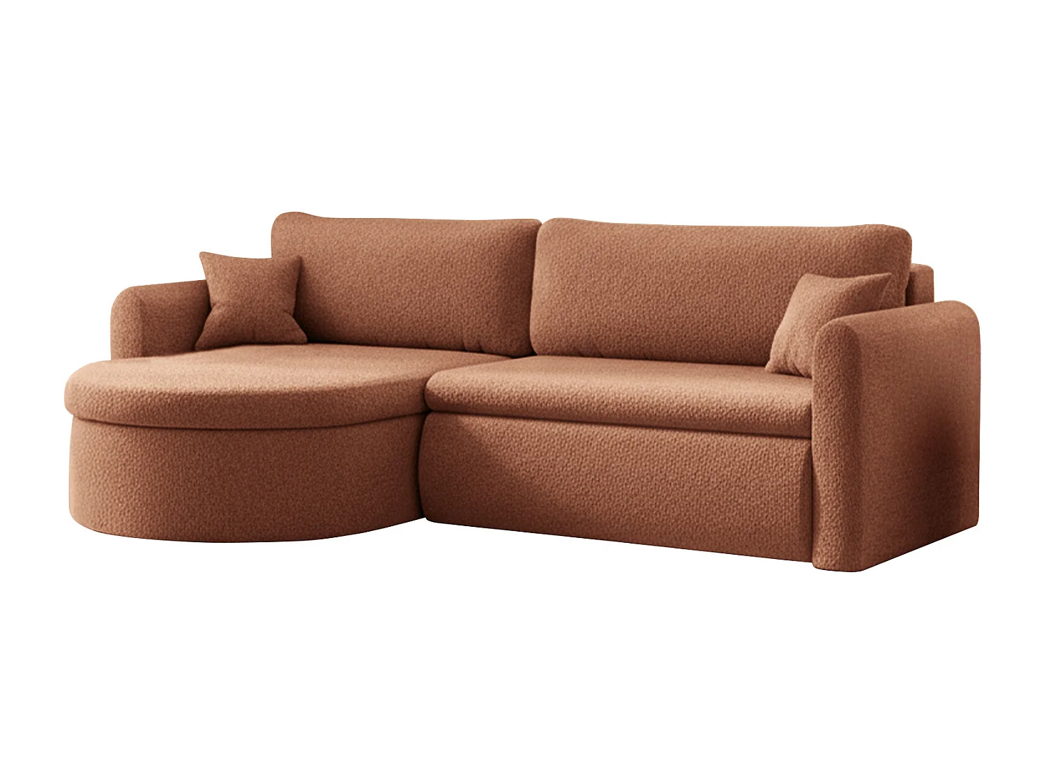 Uniwersalny narożnik Verona L z funkcją spania, do salonu, cegła