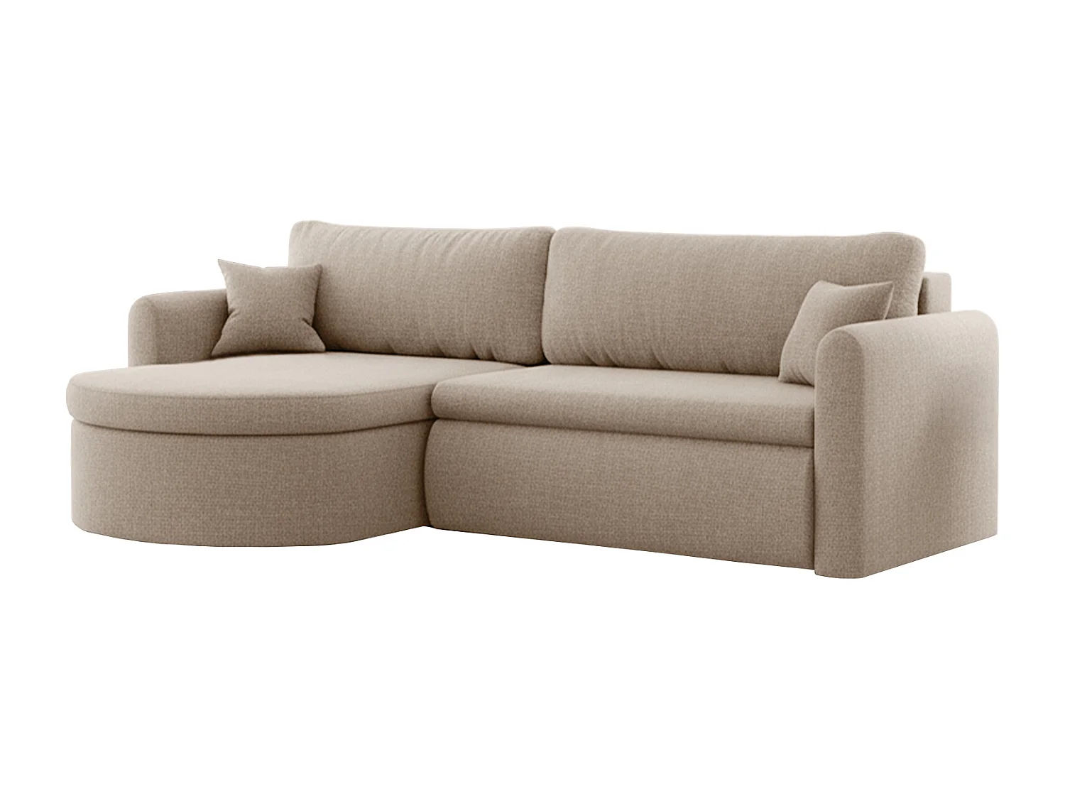 Uniwersalny narożnik Verona L z funkcją spania, do salonu, beżowy