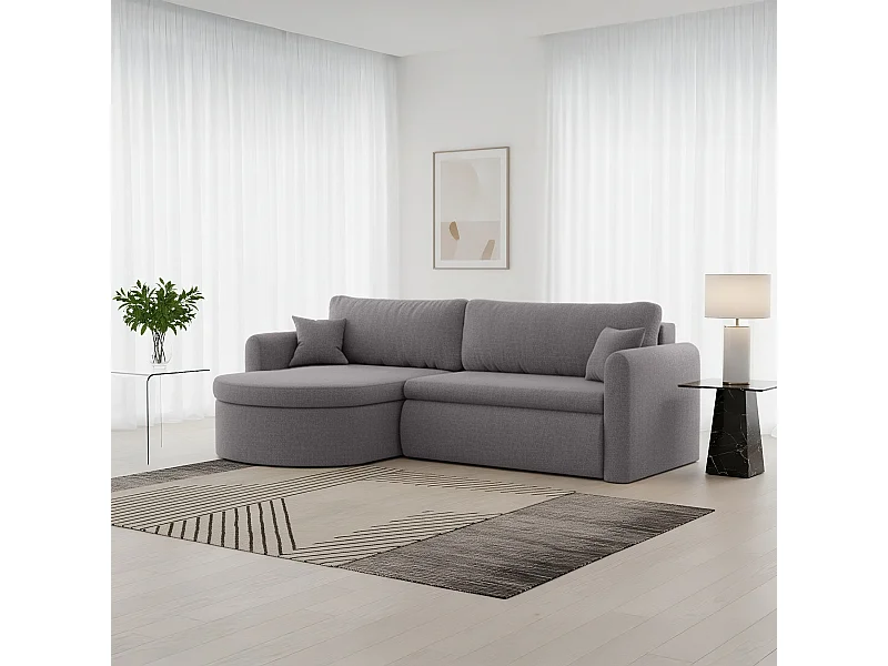 Uniwersalny narożnik Verona L z funkcją spania, do salonu, szary
