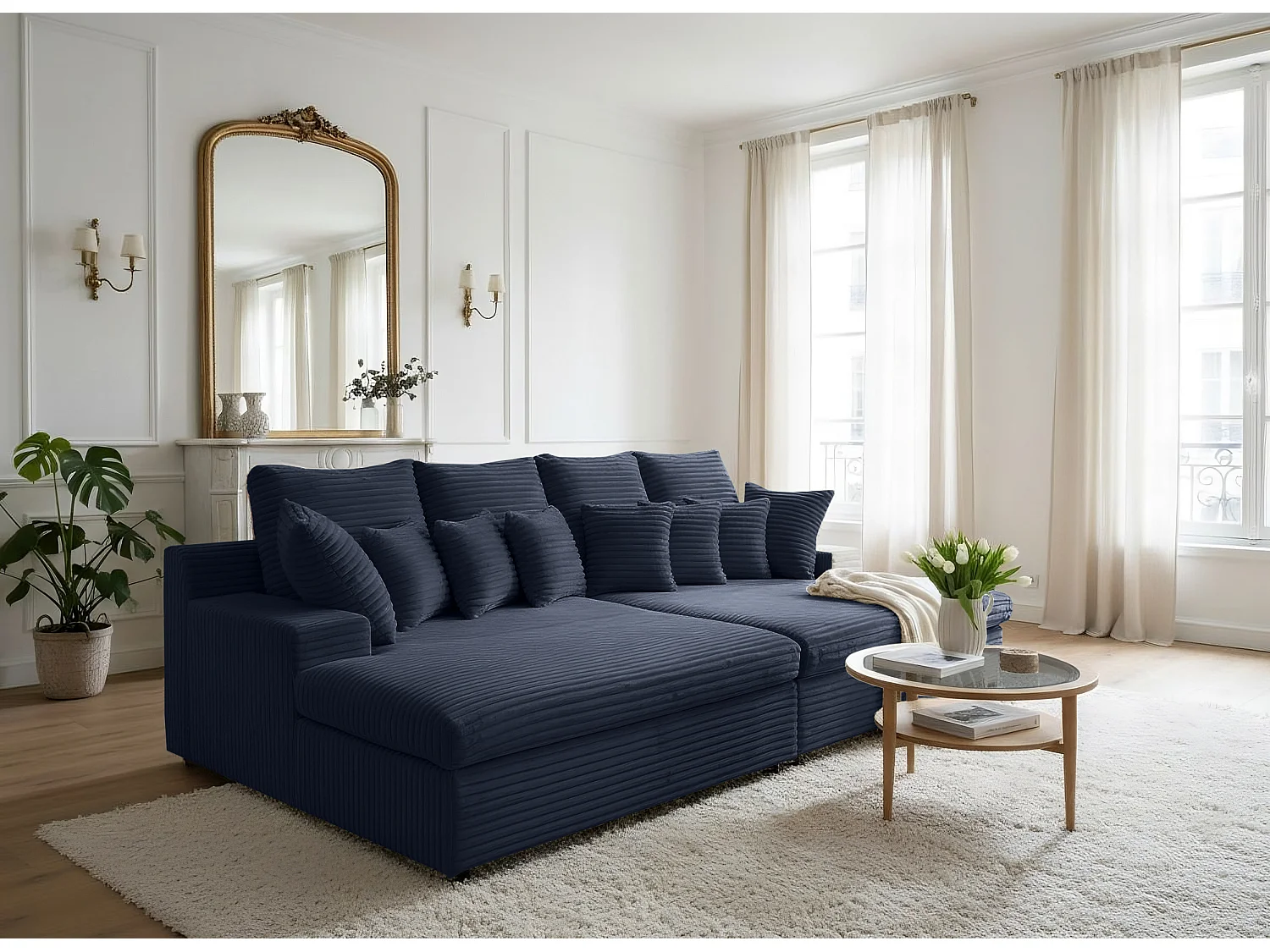 Sofa Lazy tkanina Tilia 77 niebieski