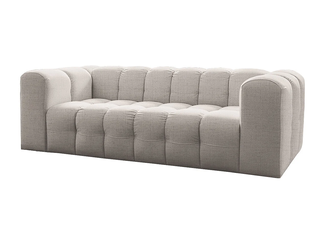 Sofa Baloo, 3-osobowa, do salonu, tkanina Moly, krem