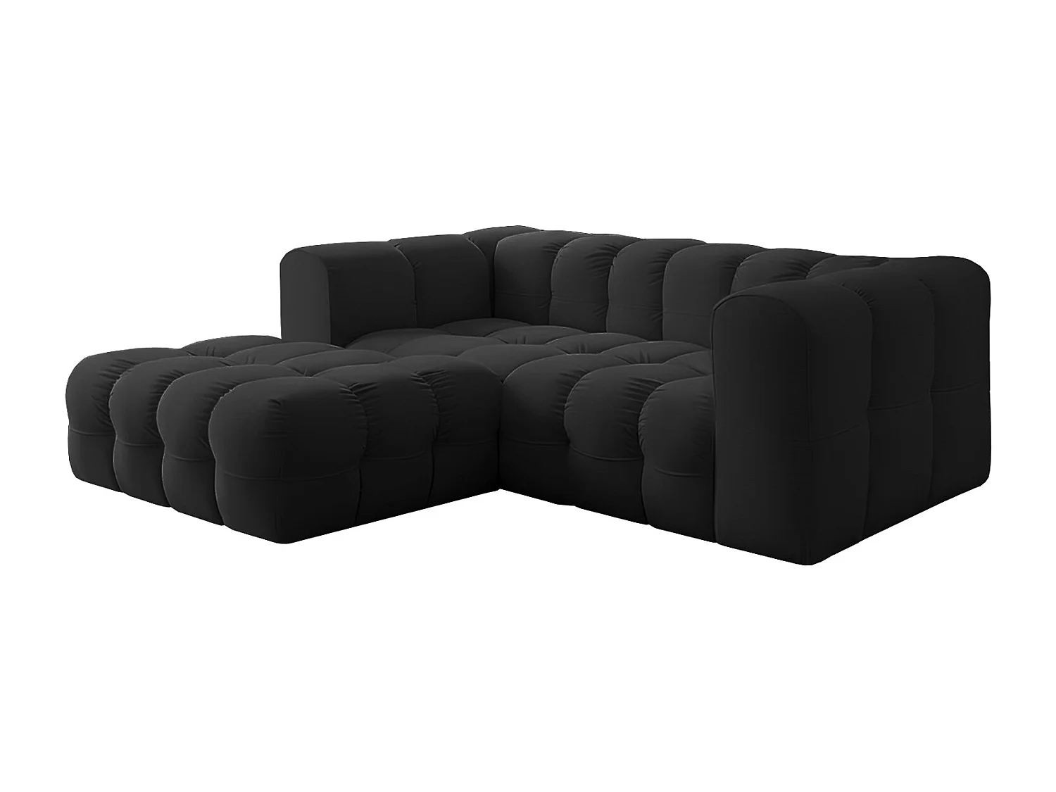 Narożnik Baloo L mini, do salonu, tkanina Tiffany, lewy, czarny