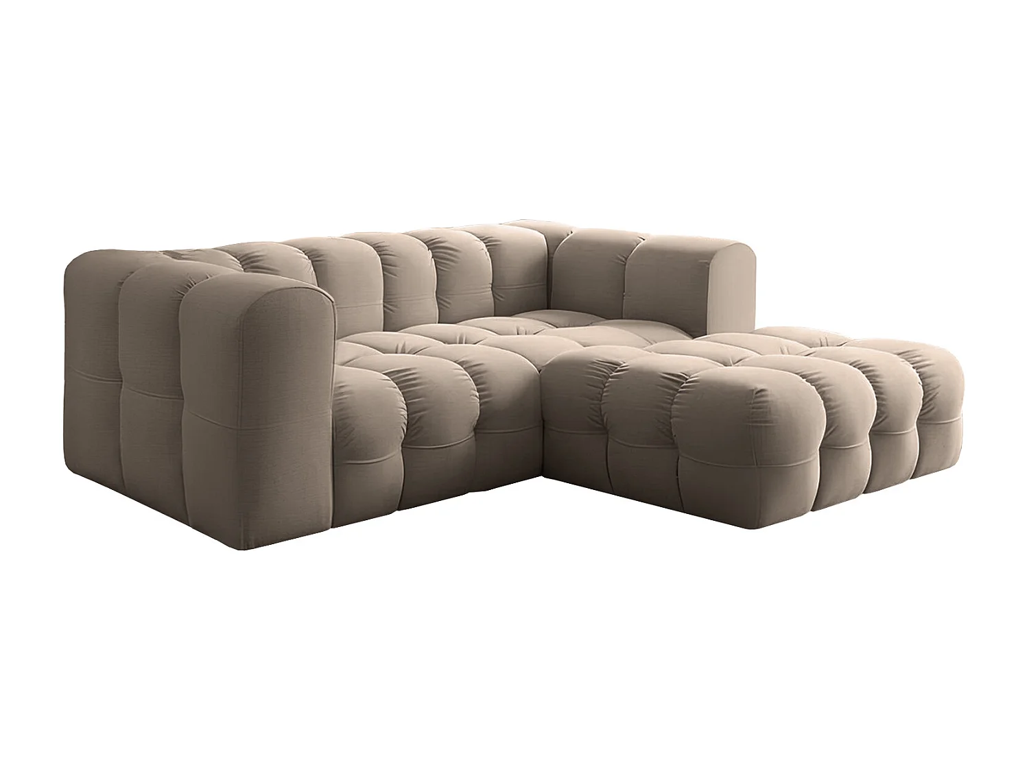 Narożnik Baloo L mini, do salonu, tkanina Tiffany, prawy, taupe