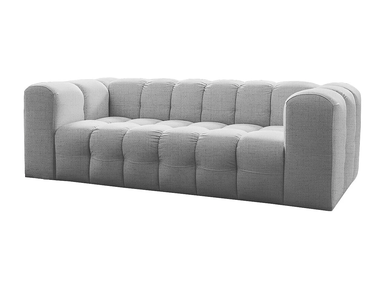 Sofa Baloo, 3-osobowa, do salonu, tkanina Moly, jasnoszary