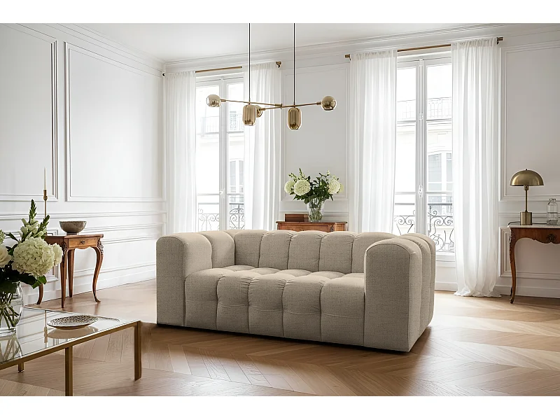 Sofa Baloo, 2-osobowa, do salonu, tkanina Moly, beż