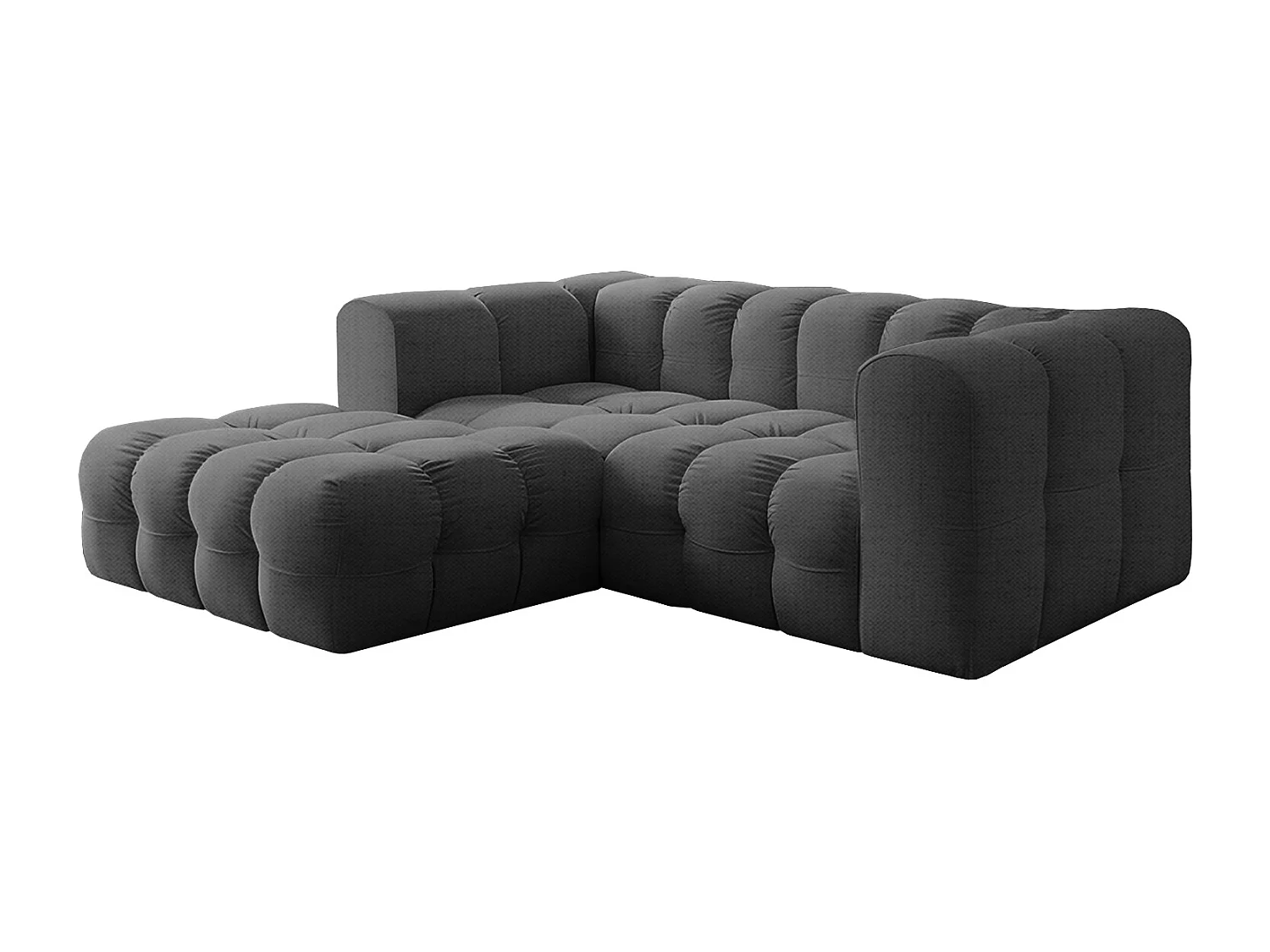 Narożnik Baloo L mini, do salonu, tkanina Moly, lewy, antracyt