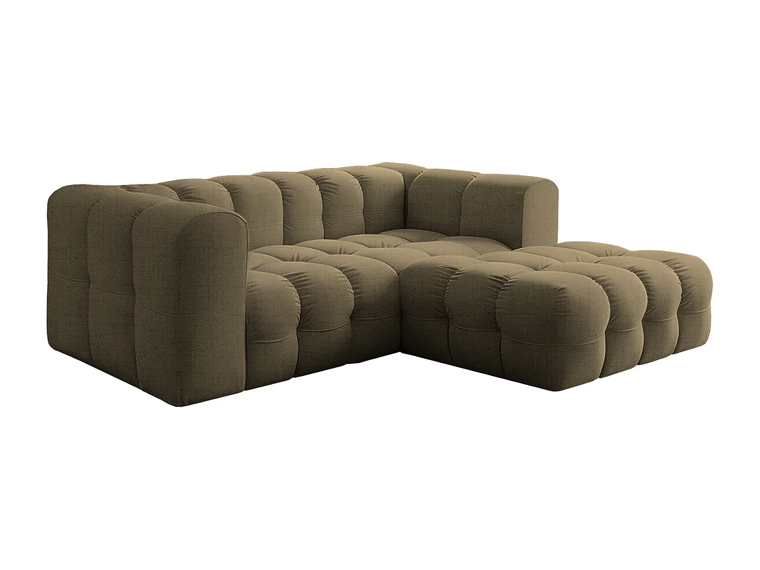 Narożnik Baloo L mini, do salonu, tkanina Moly, prawy, zielony
