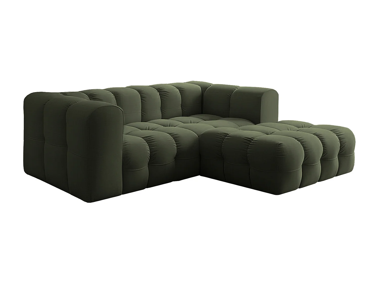 Narożnik Baloo L mini, do salonu, tkanina Tiffany, prawy, zielony