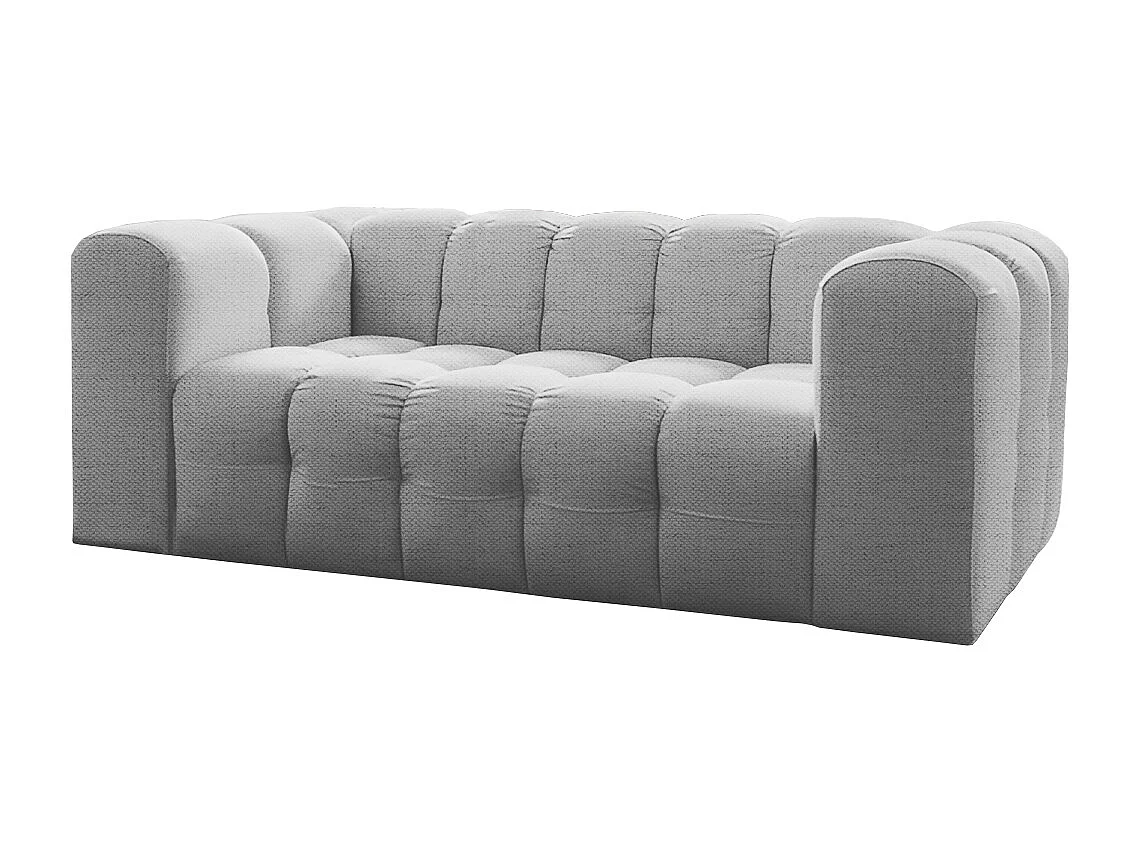 Sofa Baloo, 2-osobowa, do salonu, tkanina Moly, jasnoszary