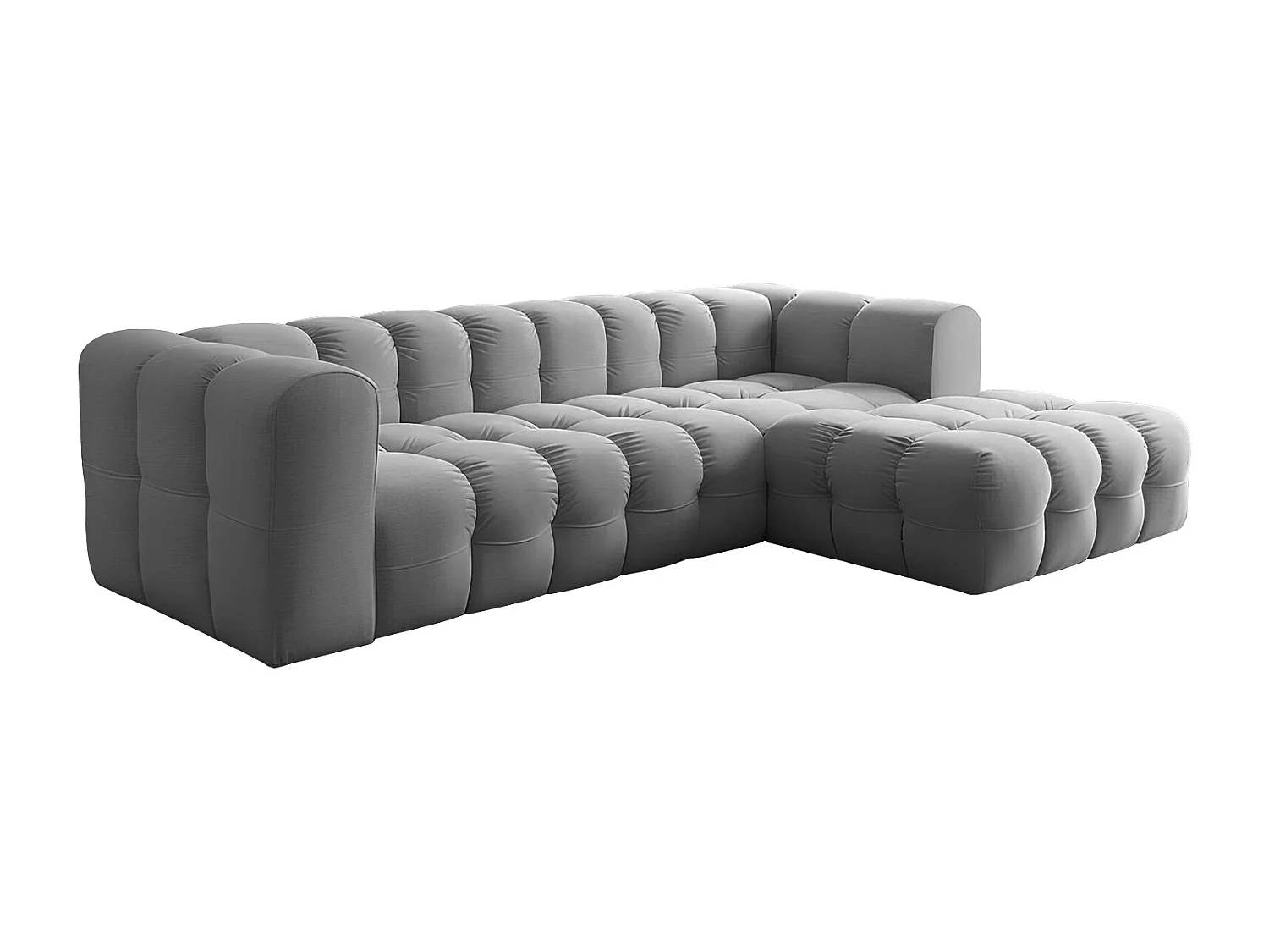 Narożnik Baloo L, do salonu, tkanina Tiffany, prawy, szary