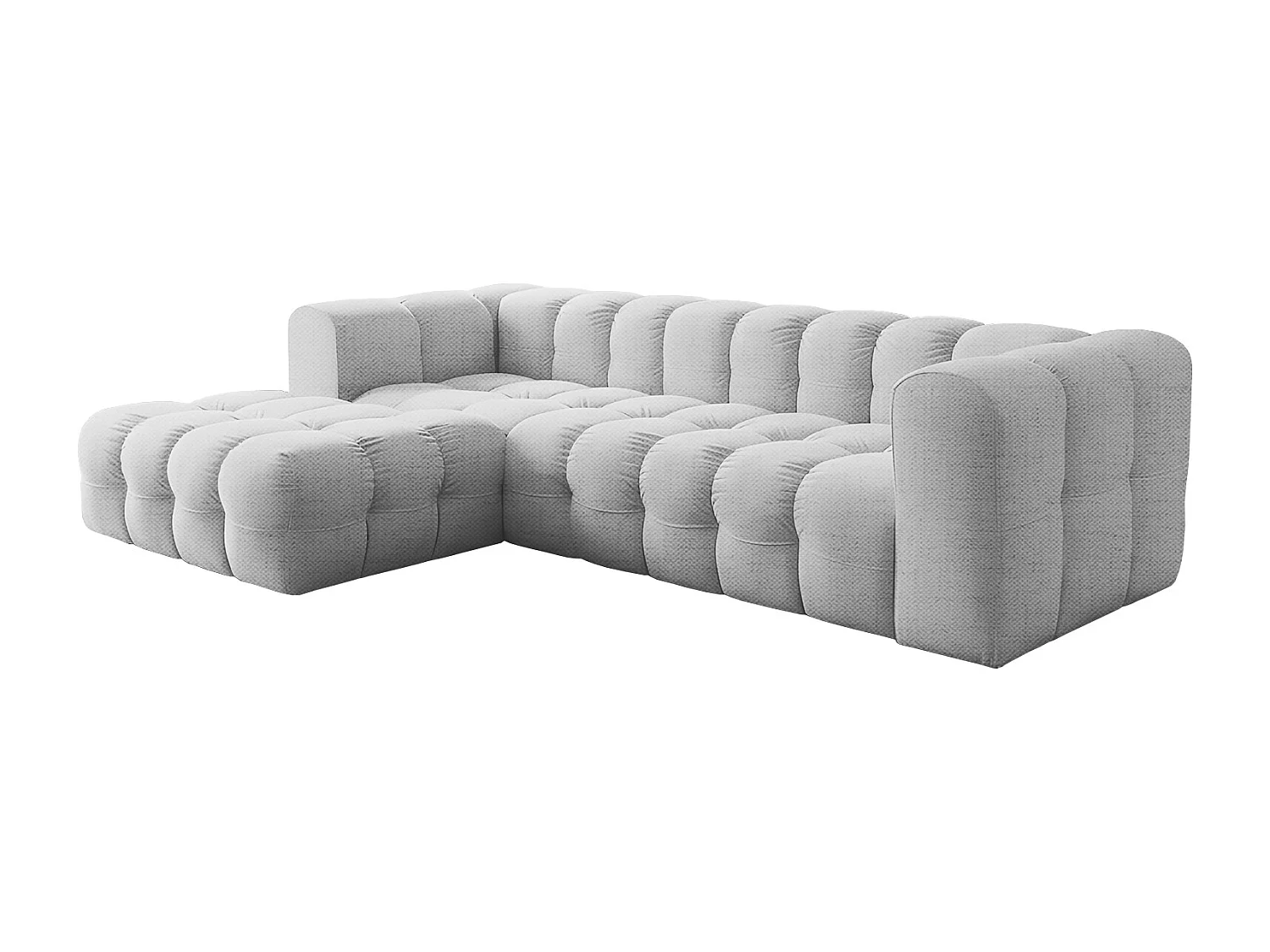 Narożnik Baloo L, do salonu, tkanina Moly, lewy, jasnoszary