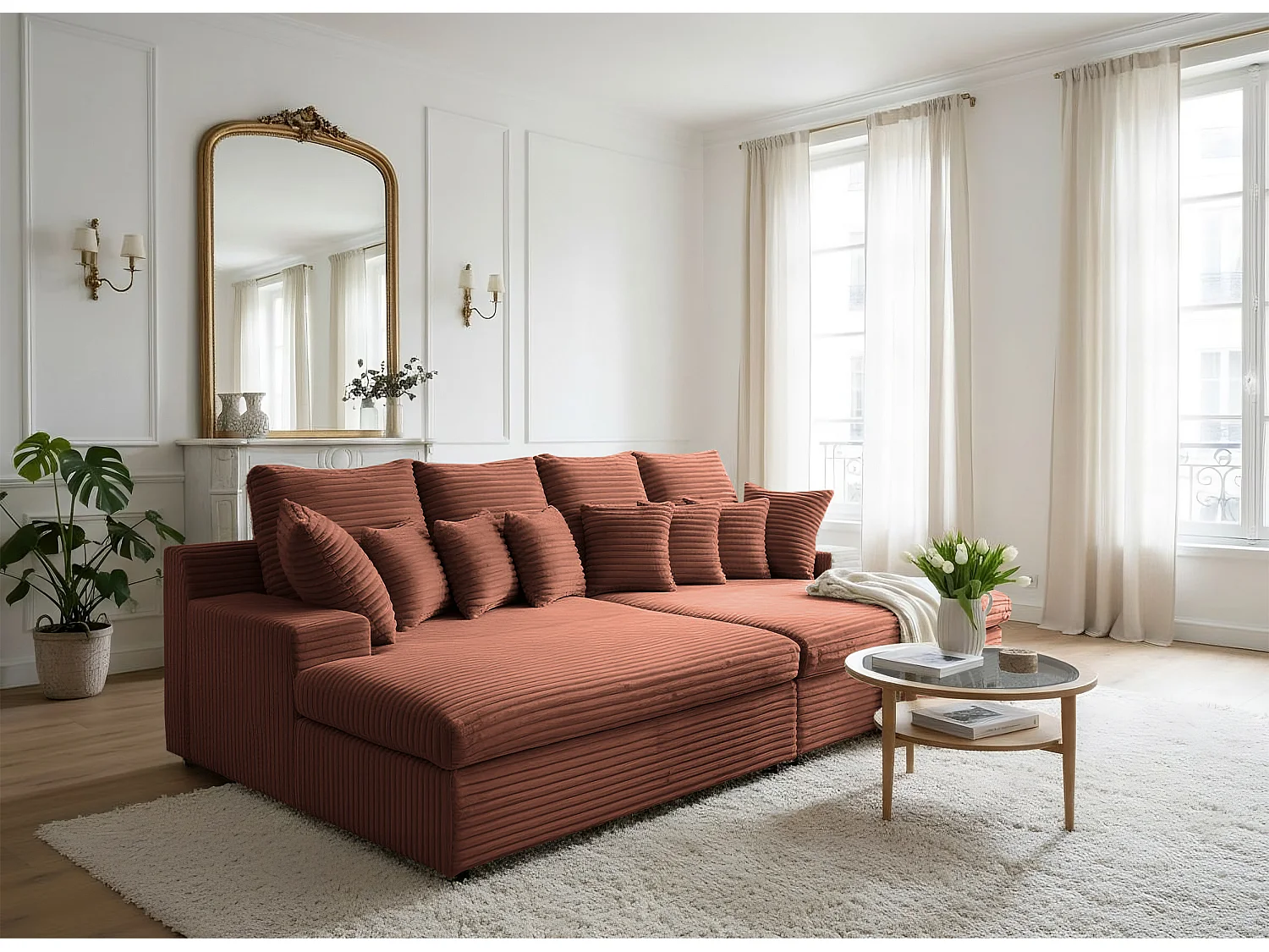 Sofa Lazy tkanina Tilia 52 cegła