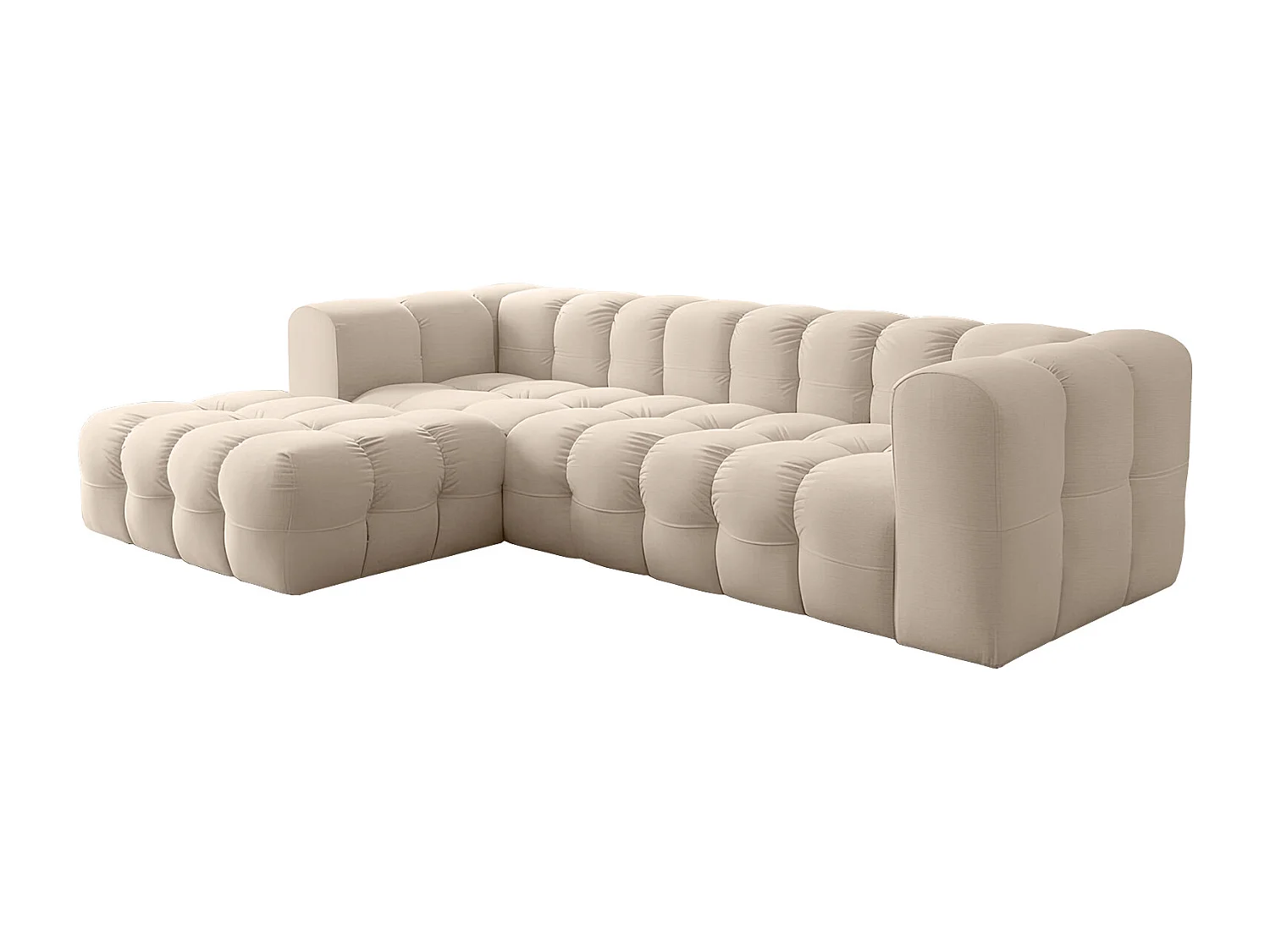 Narożnik Baloo L, do salonu, tkanina Tiffany, lewy, beż