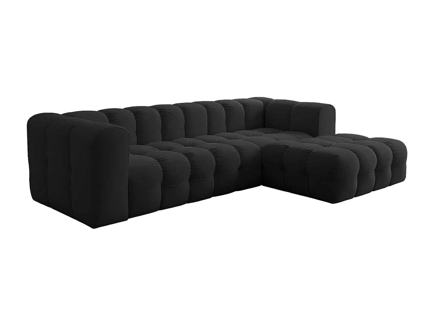 Narożnik Baloo L, do salonu, tkanina Tiffany, prawy, czarny