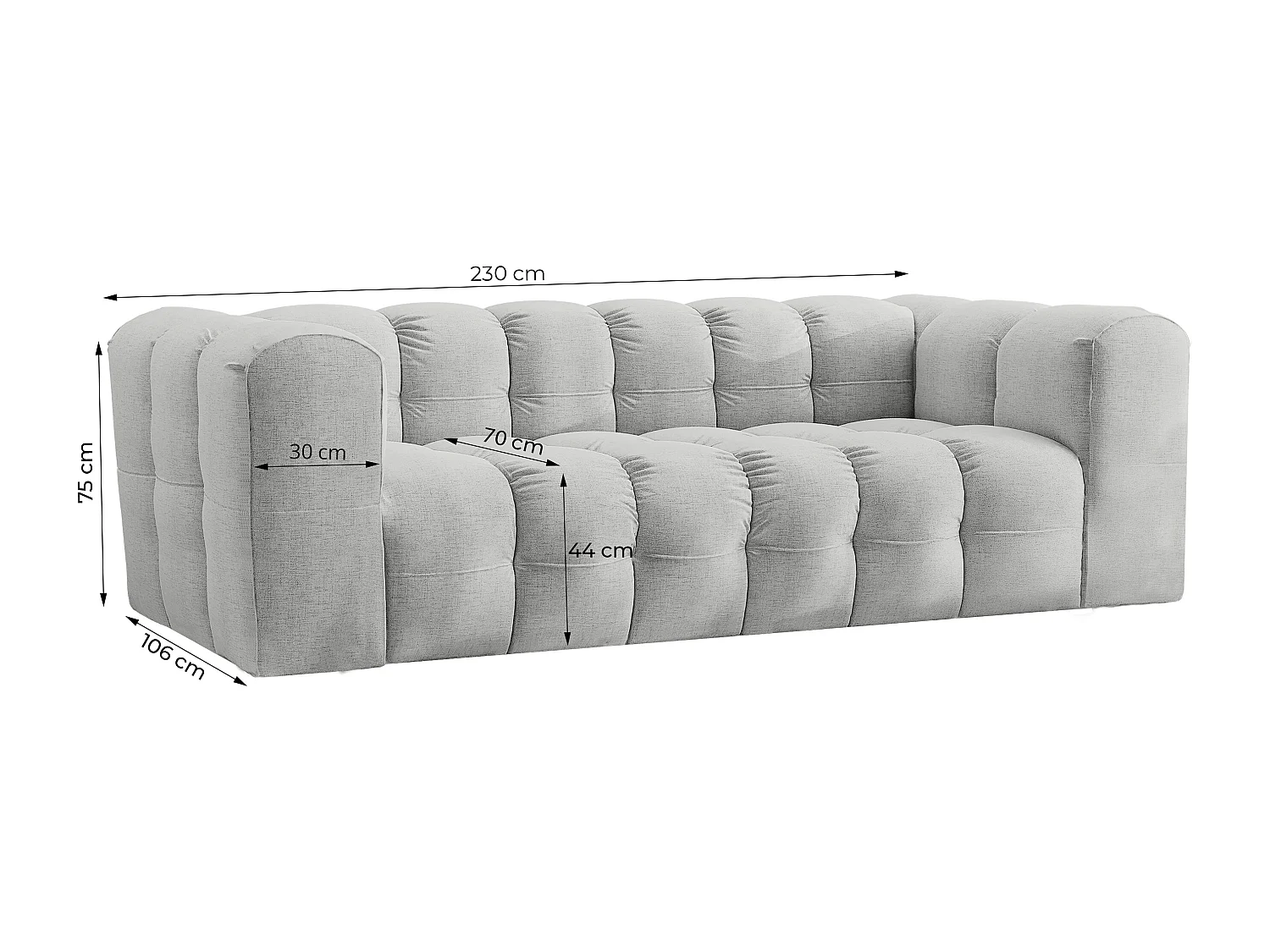 Sofa Baloo, 3-osobowa, do salonu, tkanina Tiffany, zielony