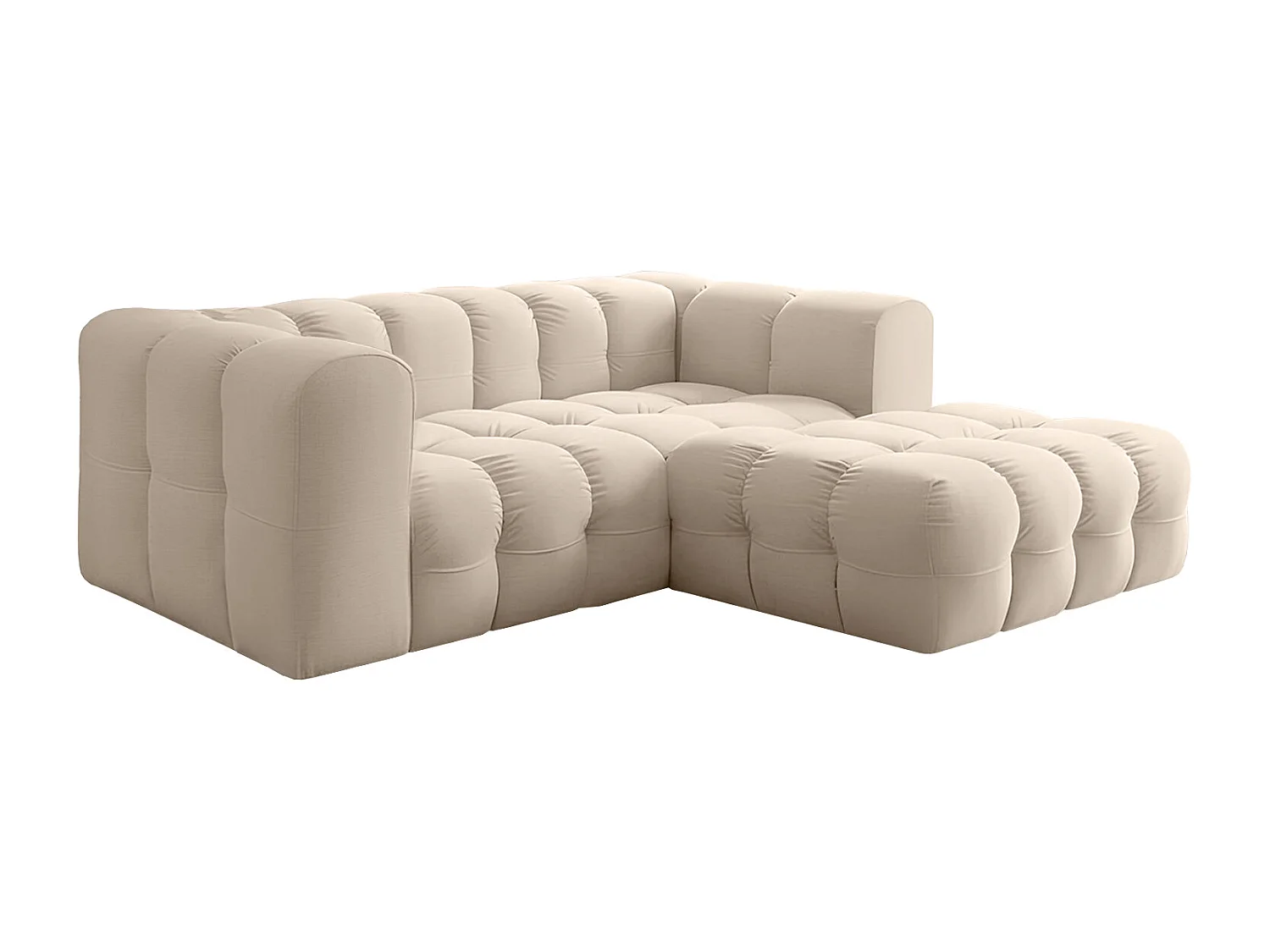 Narożnik Baloo L mini, do salonu, tkanina Tiffany, prawy, beż