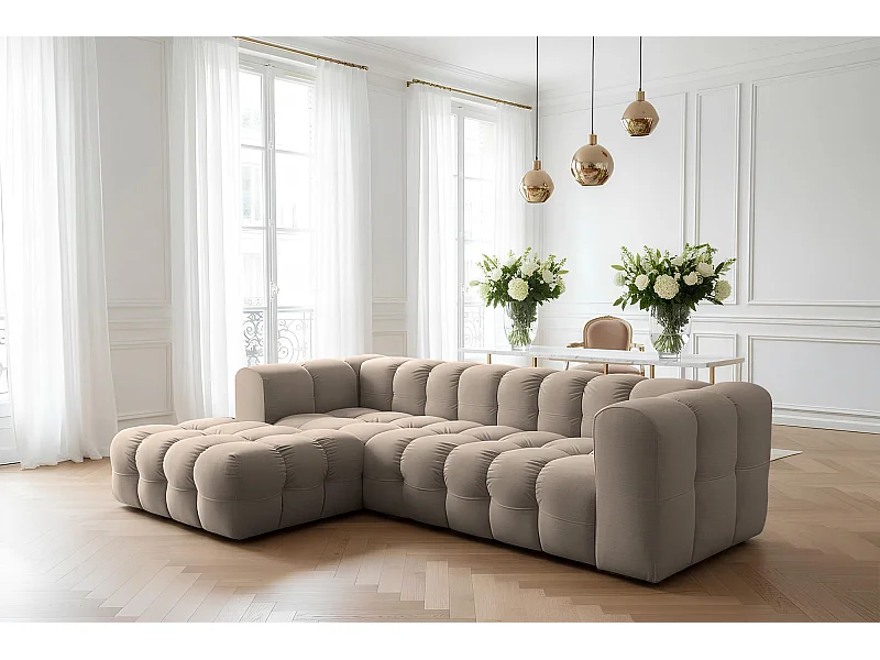 Narożnik Baloo L, do salonu, tkanina Tiffany, lewy, taupe