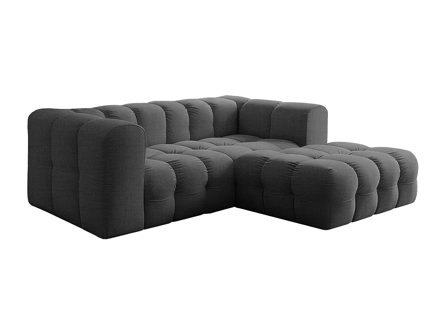 Narożnik Baloo L mini, do salonu, tkanina Moly, prawy, antracyt