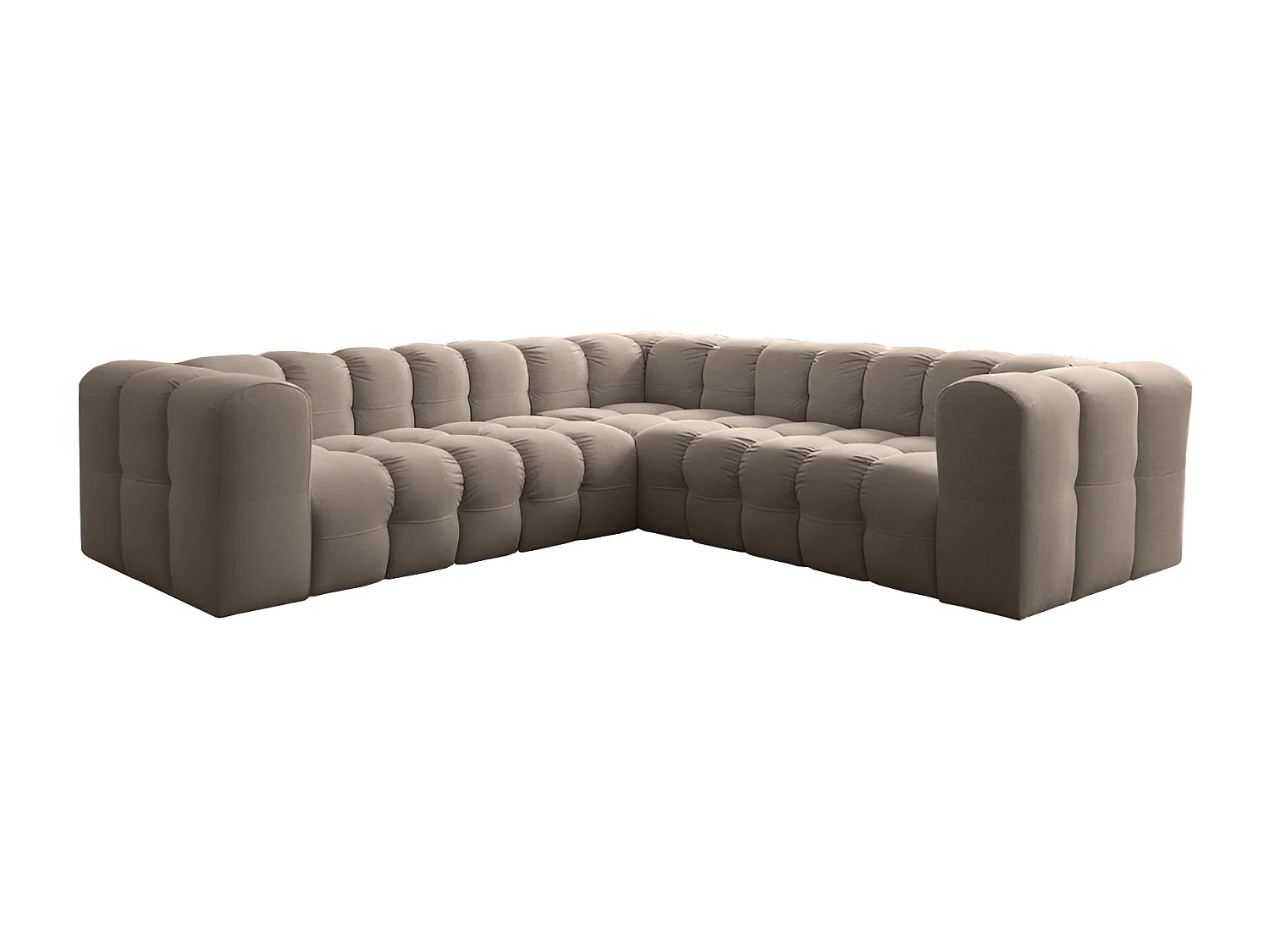 Narożnik Baloo Corner Mały, 6-osobowy, do salonu, tkanina Tiffany, taupe