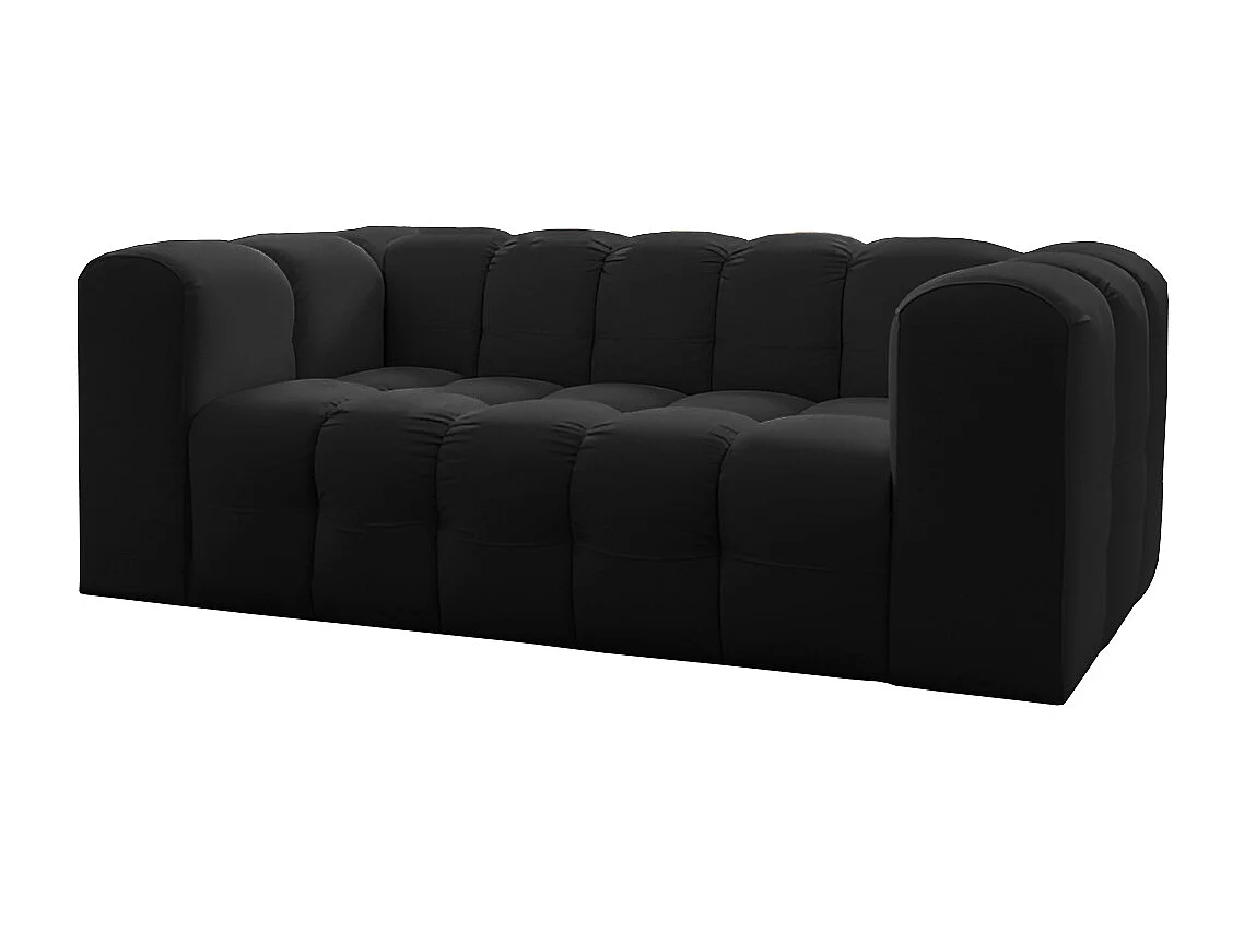 Sofa Baloo, 2-osobowa, do salonu, tkanina Tiffany, czarny