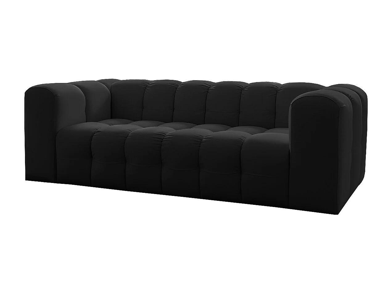Sofa Baloo, 3-osobowa, do salonu, tkanina Tiffany, czarny