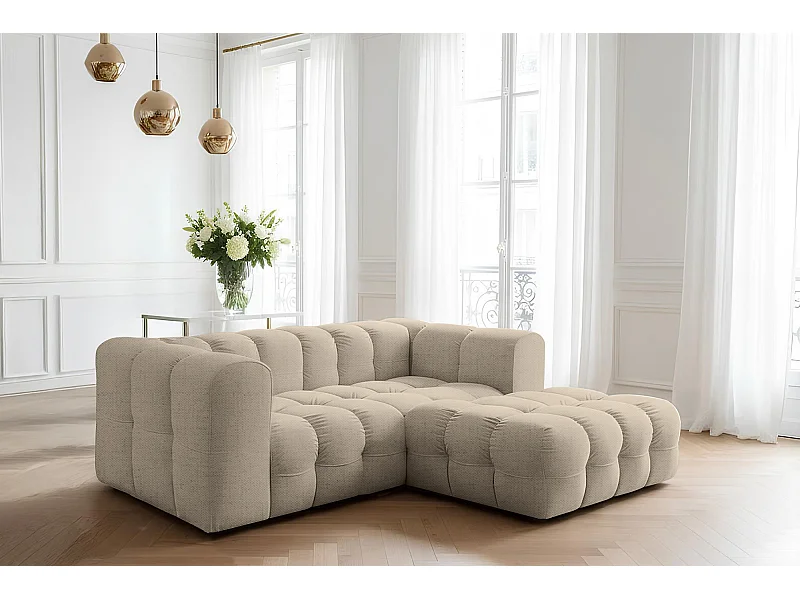 Narożnik Baloo L mini, do salonu, tkanina Moly, prawy, beż