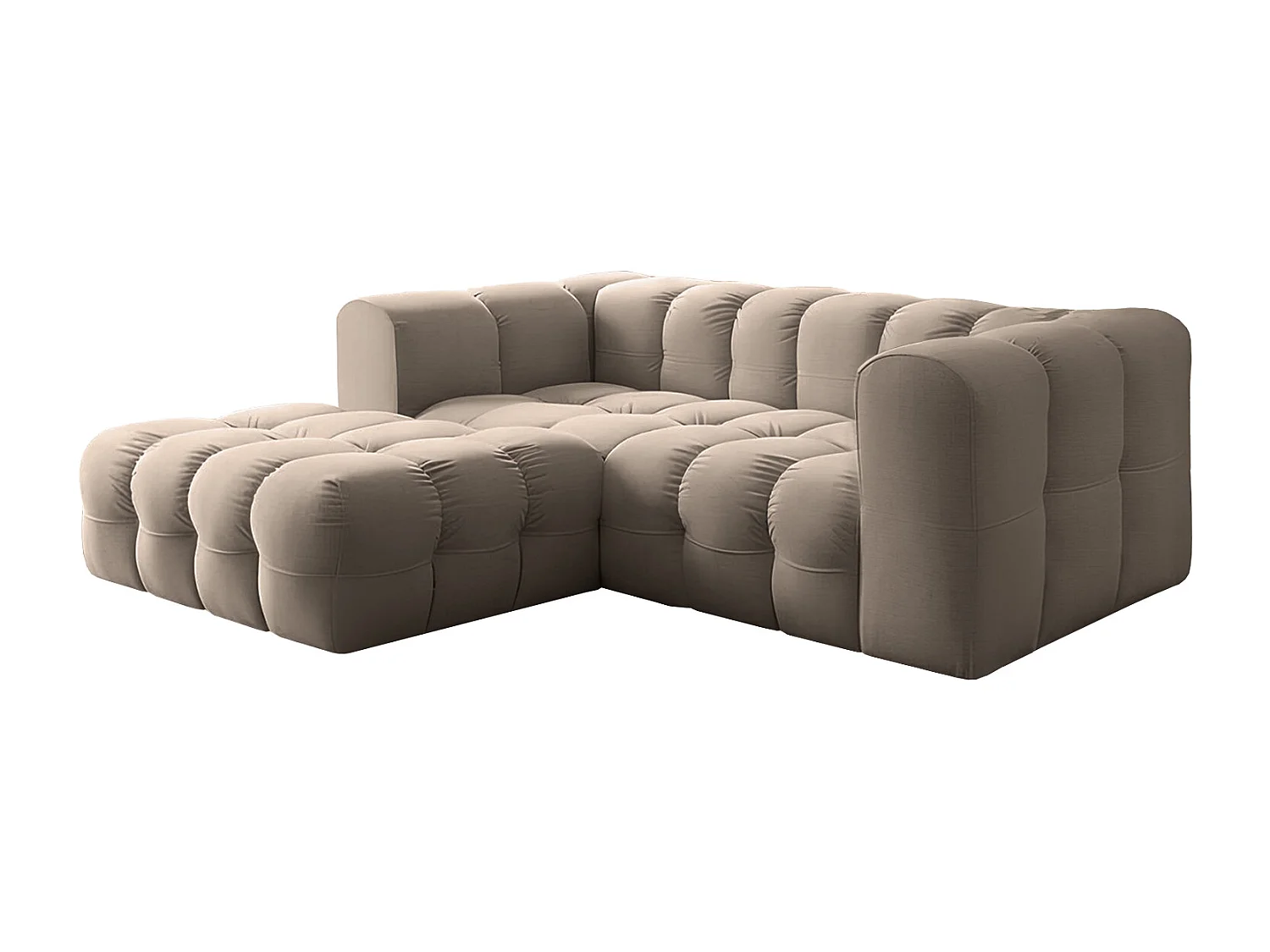 Narożnik Baloo L mini, do salonu, tkanina Tiffany, lewy, taupe