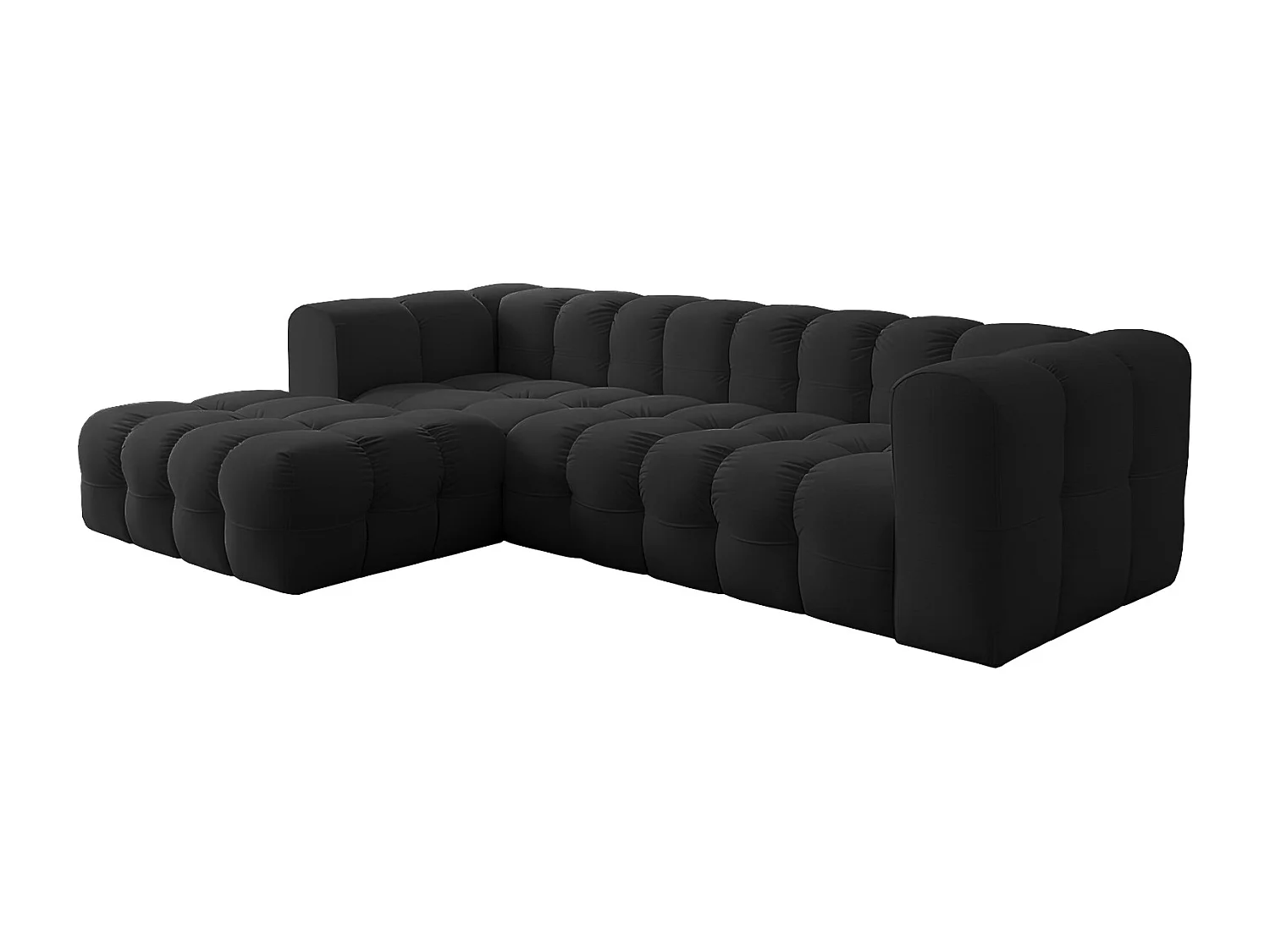 Narożnik Baloo L, do salonu, tkanina Tiffany, lewy, czarny