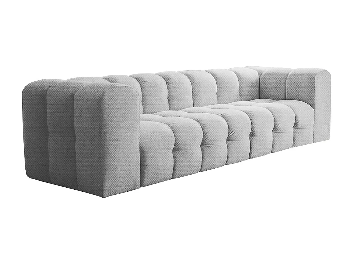 Sofa Baloo, 4-osobowa, do salonu, tkanina Moly, jasnoszary