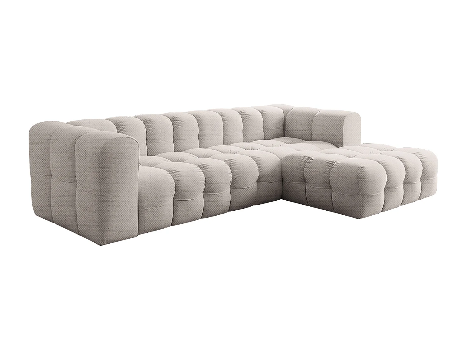 Narożnik Baloo L, do salonu, tkanina Moly, prawy, krem