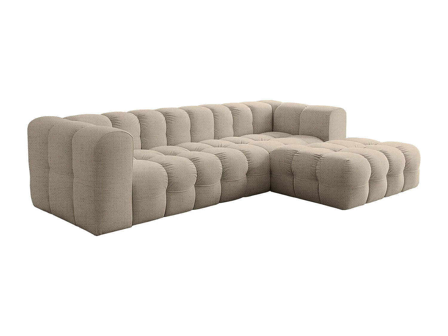 Narożnik Baloo L, do salonu, tkanina Moly, prawy, beż