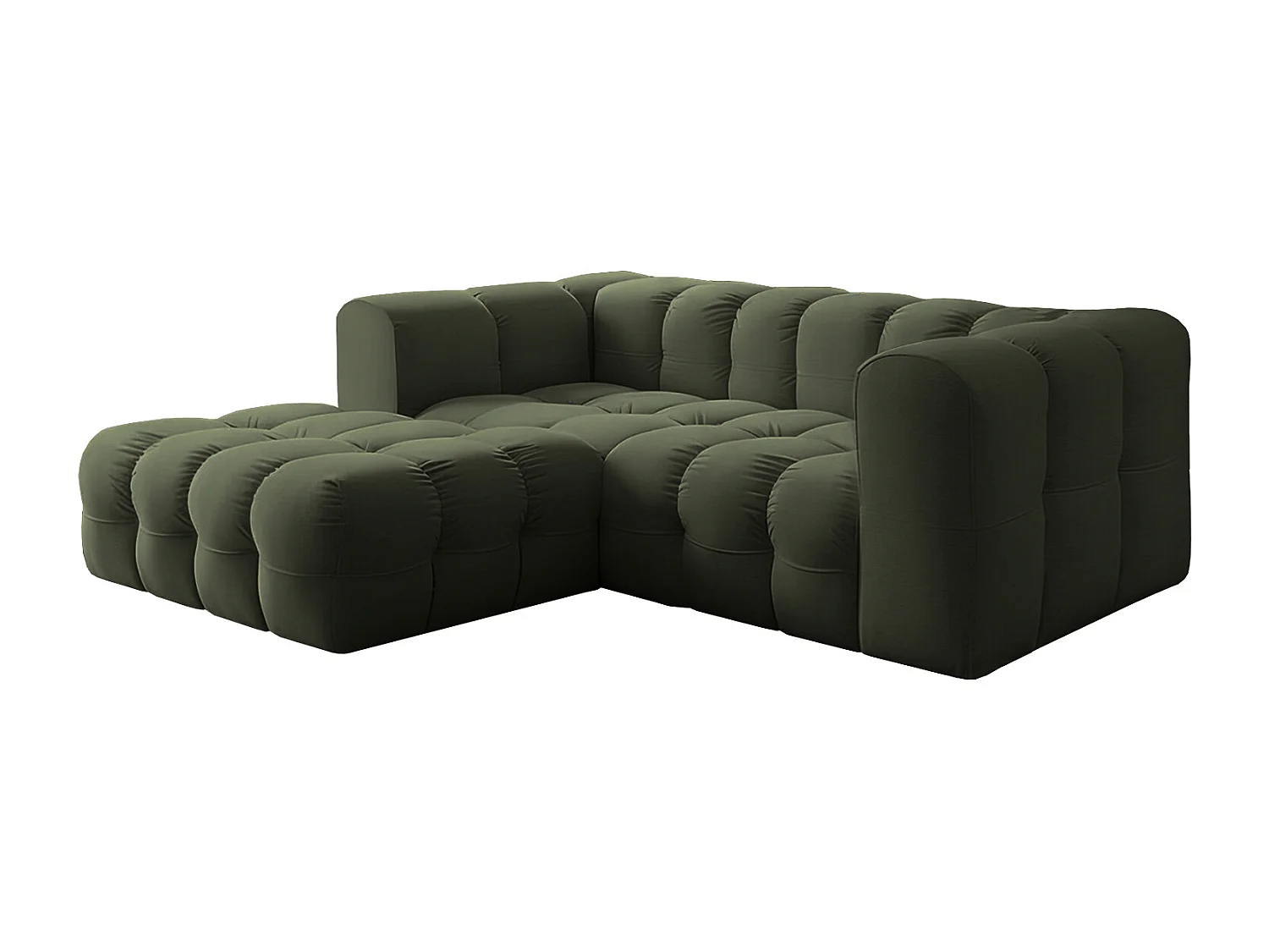 Narożnik Baloo L mini, do salonu, tkanina Tiffany, lewy, zielony