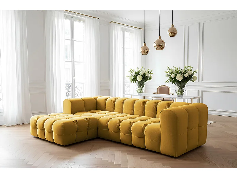 Narożnik Baloo L, do salonu, tkanina Tiffany, lewy, miodowy