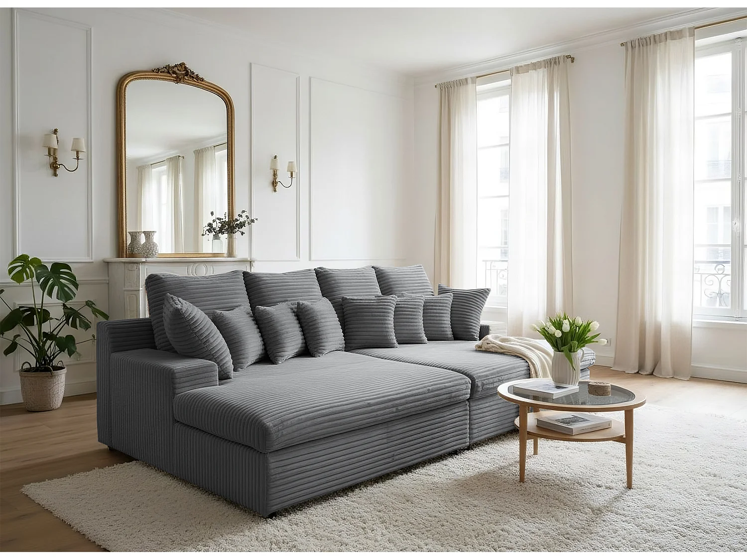 Sofa Lazy tkanina Tilia  90 szary