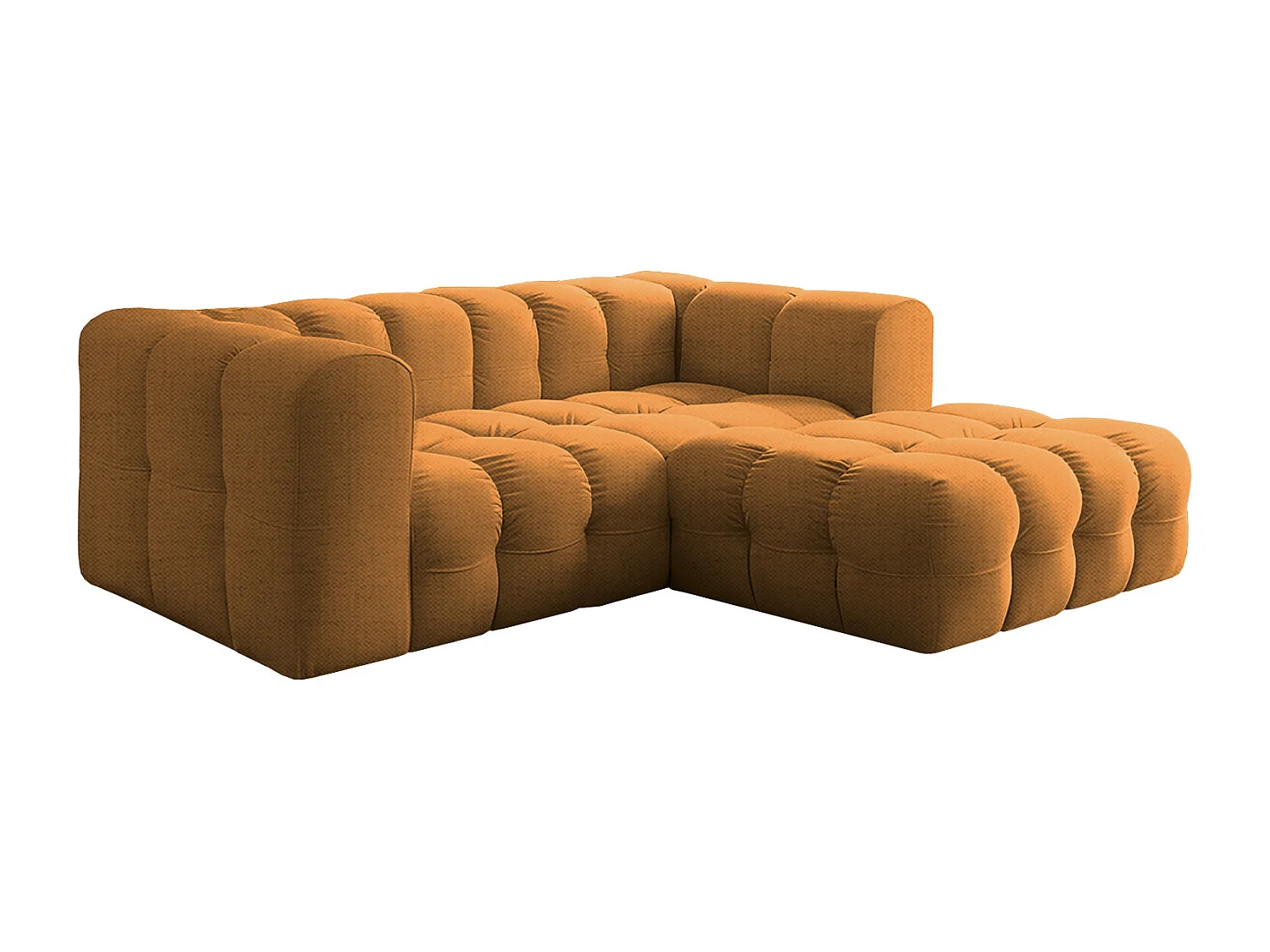 Narożnik Baloo L mini, do salonu, tkanina Moly, prawy, pomarańcz