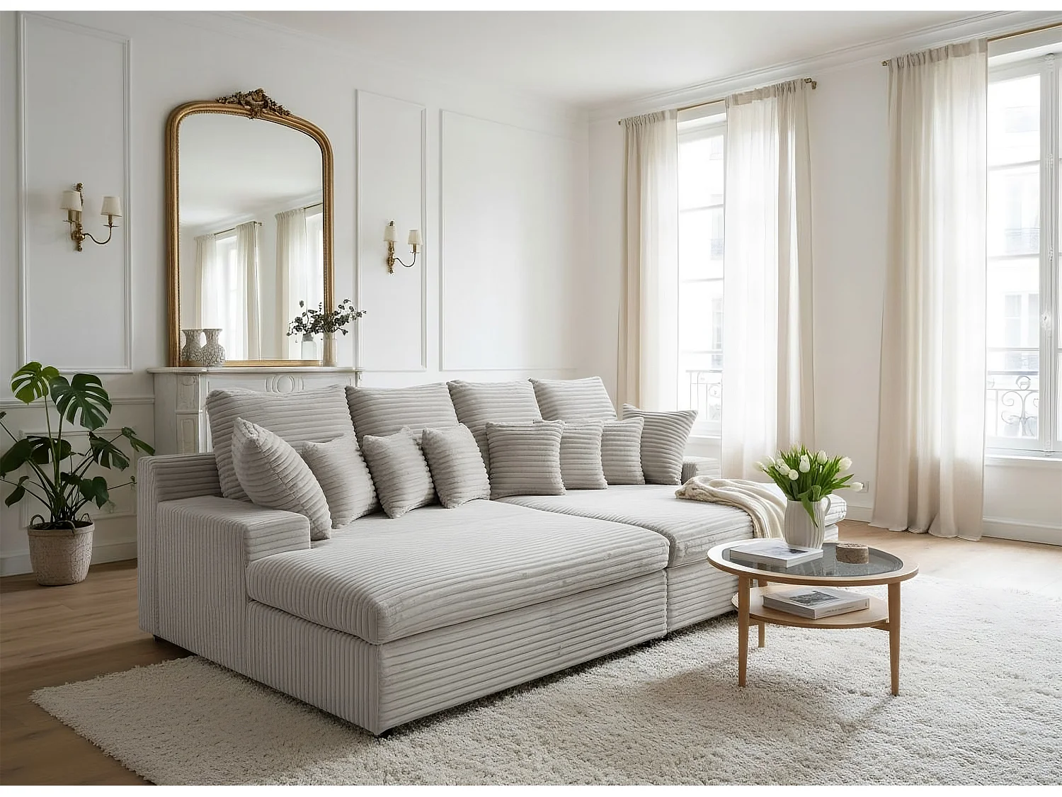 Sofa Lazy tkanina Tilia 11 ciepły szary