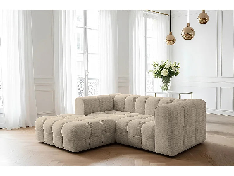 Narożnik Baloo L mini, do salonu, tkanina Moly, lewy, beż