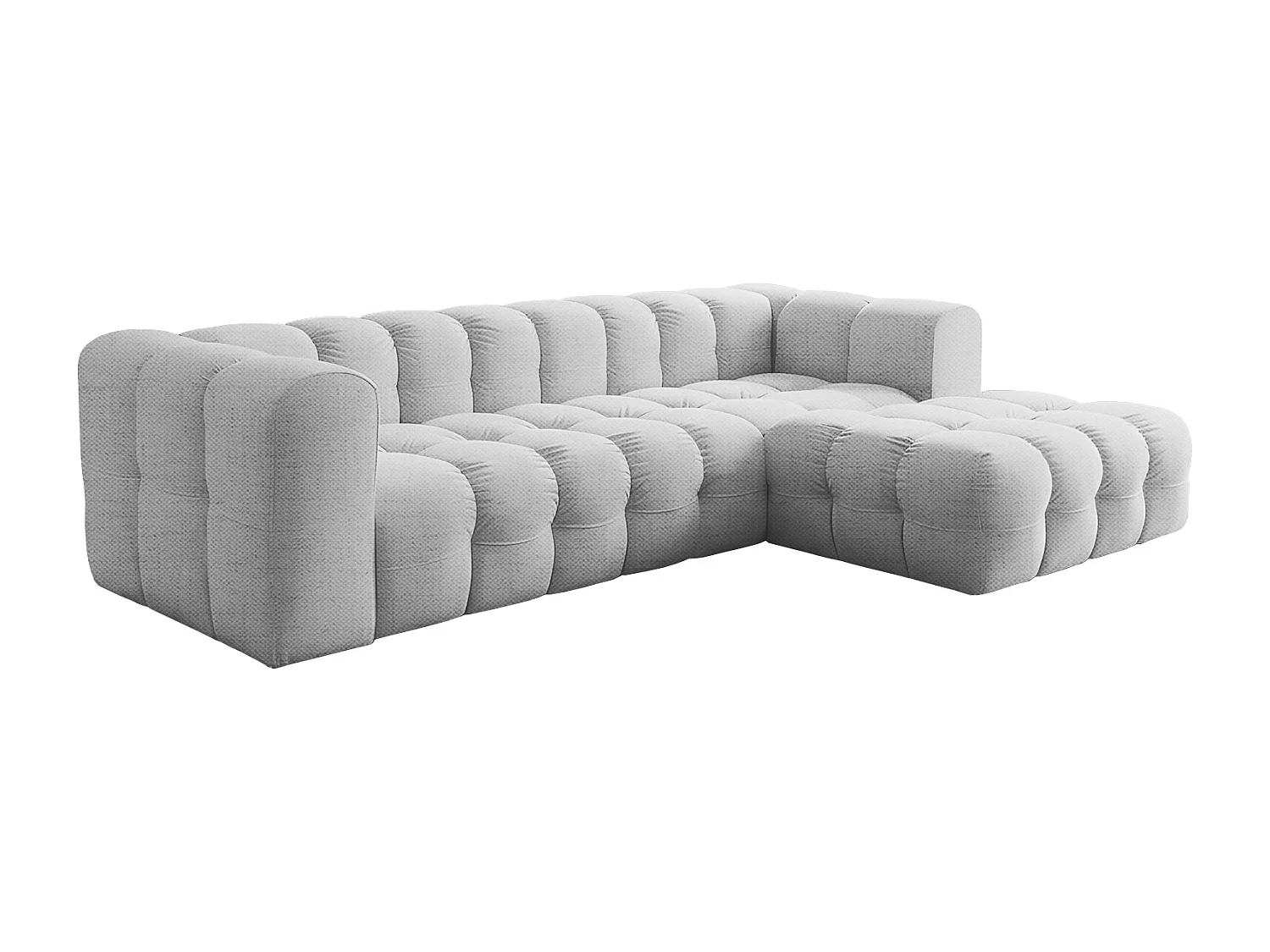 Narożnik Baloo L, do salonu, tkanina Moly, prawy, jasnoszary