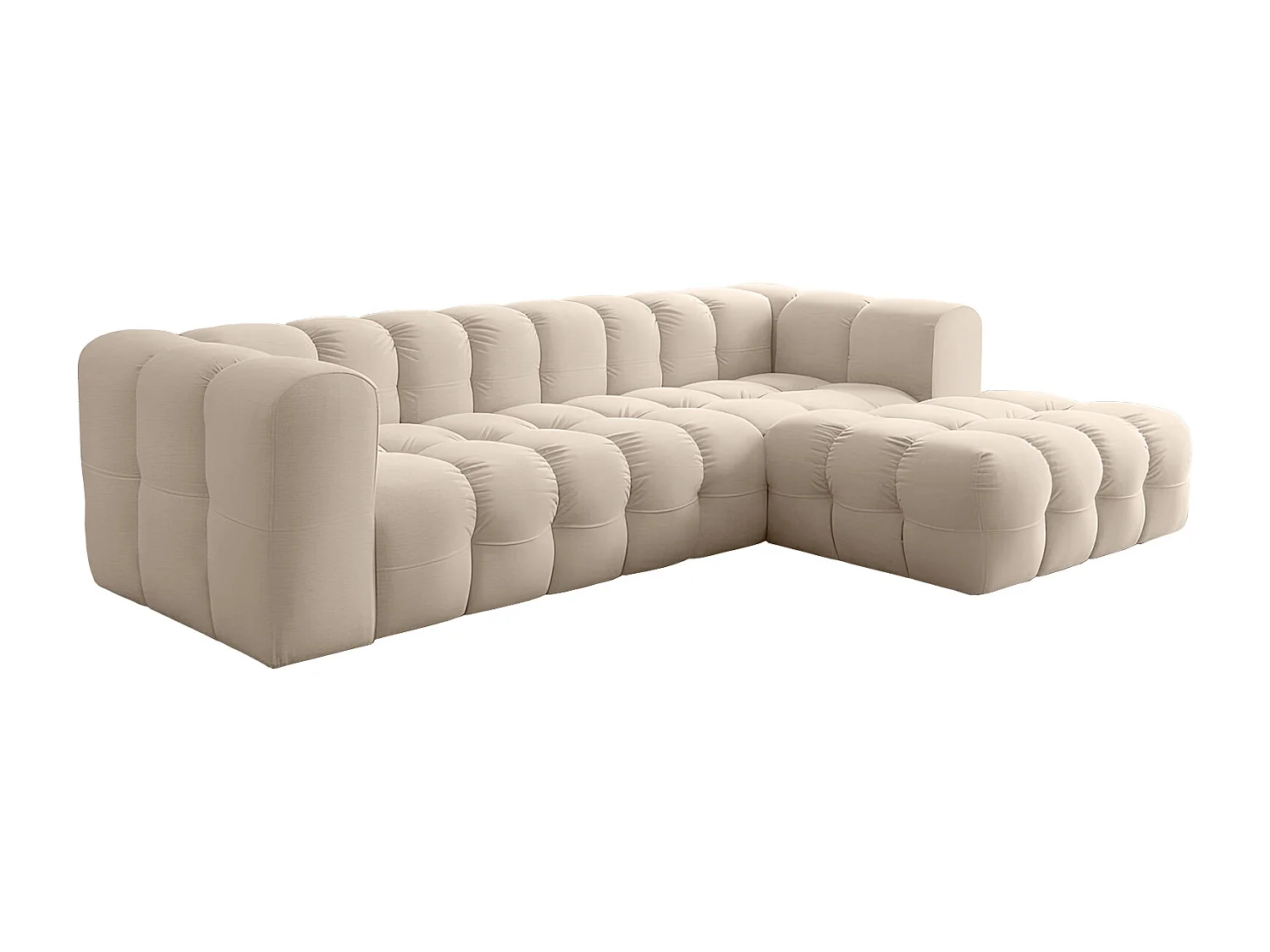 Narożnik Baloo L, do salonu, tkanina Tiffany, prawy, beż