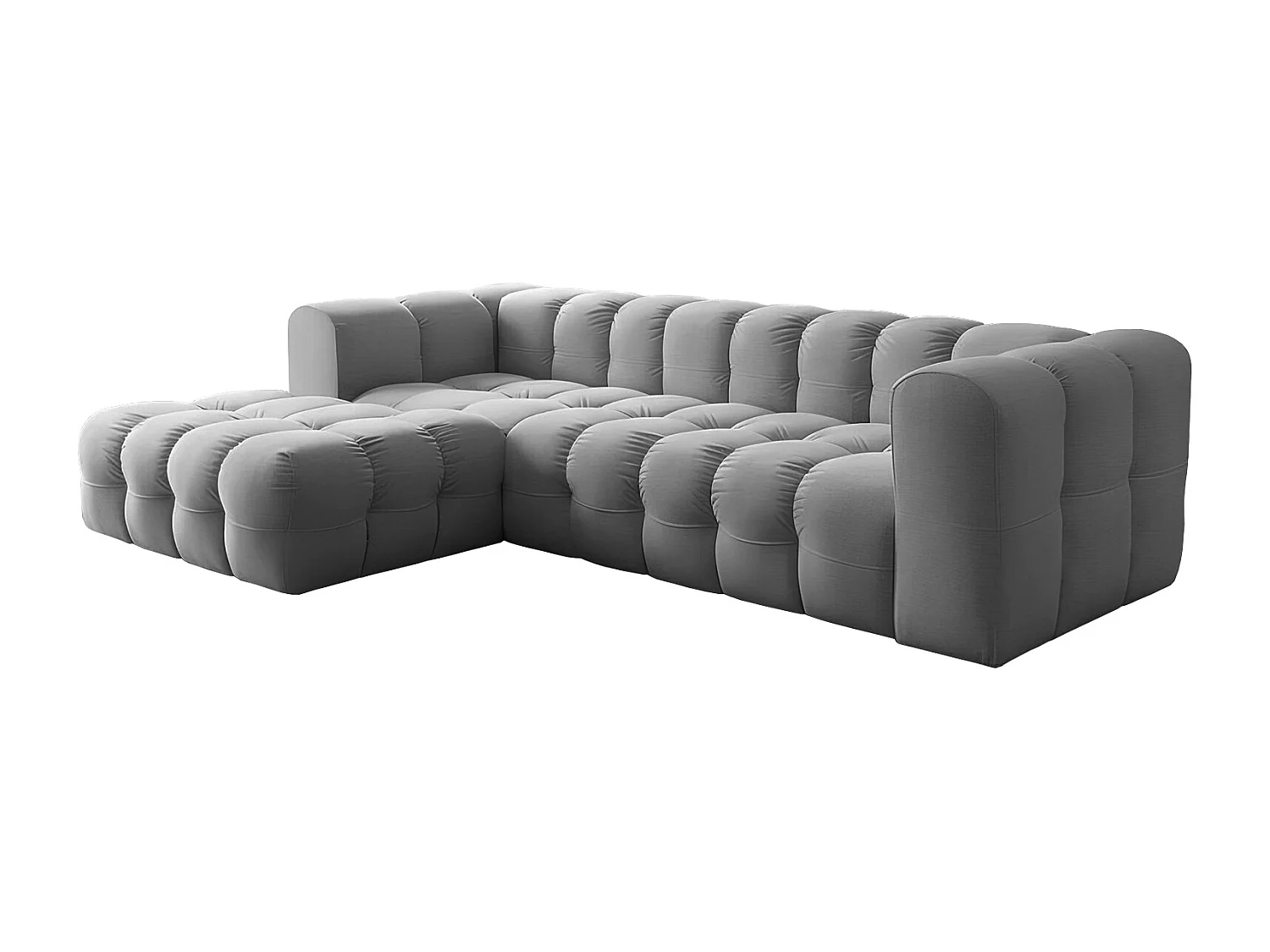 Narożnik Baloo L, do salonu, tkanina Tiffany, lewy, szary