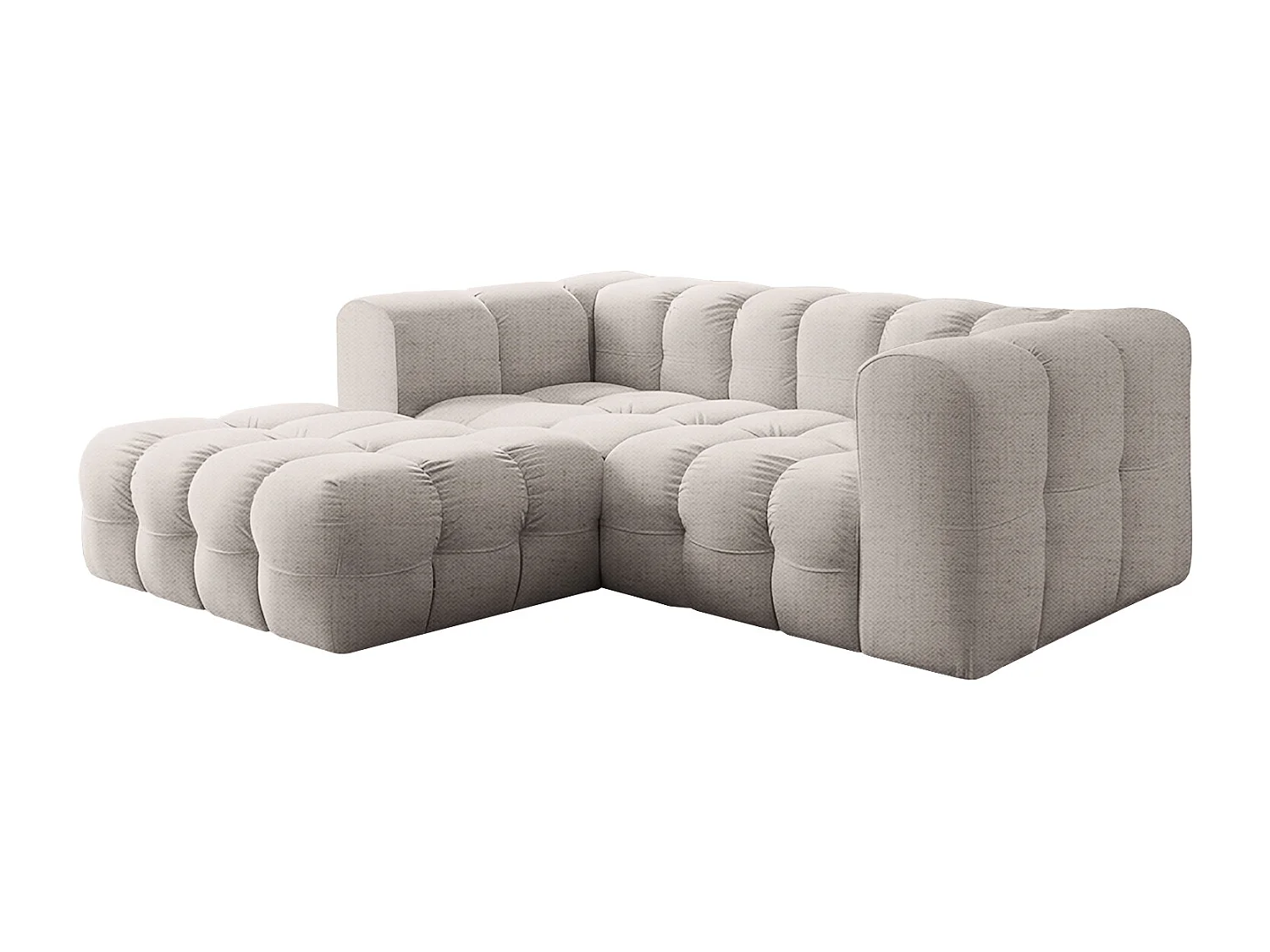 Narożnik Baloo L mini, do salonu, tkanina Moly, lewy, krem