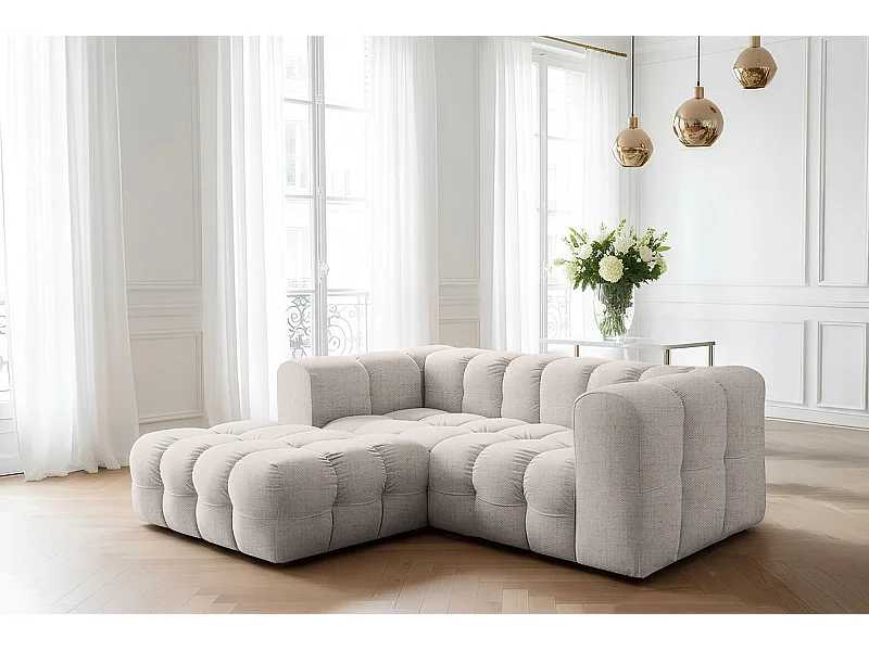 Narożnik Baloo L mini, do salonu, tkanina Moly, lewy, krem