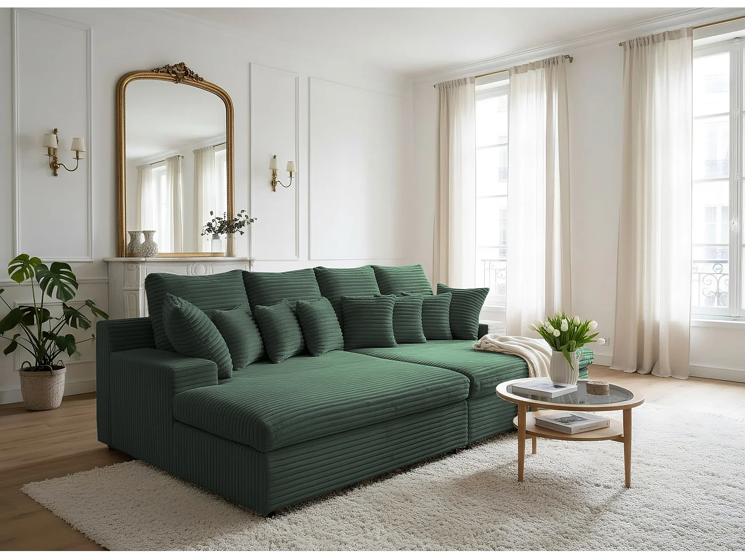 Sofa Lazy tkanina Tilia 39 ciemnozielony