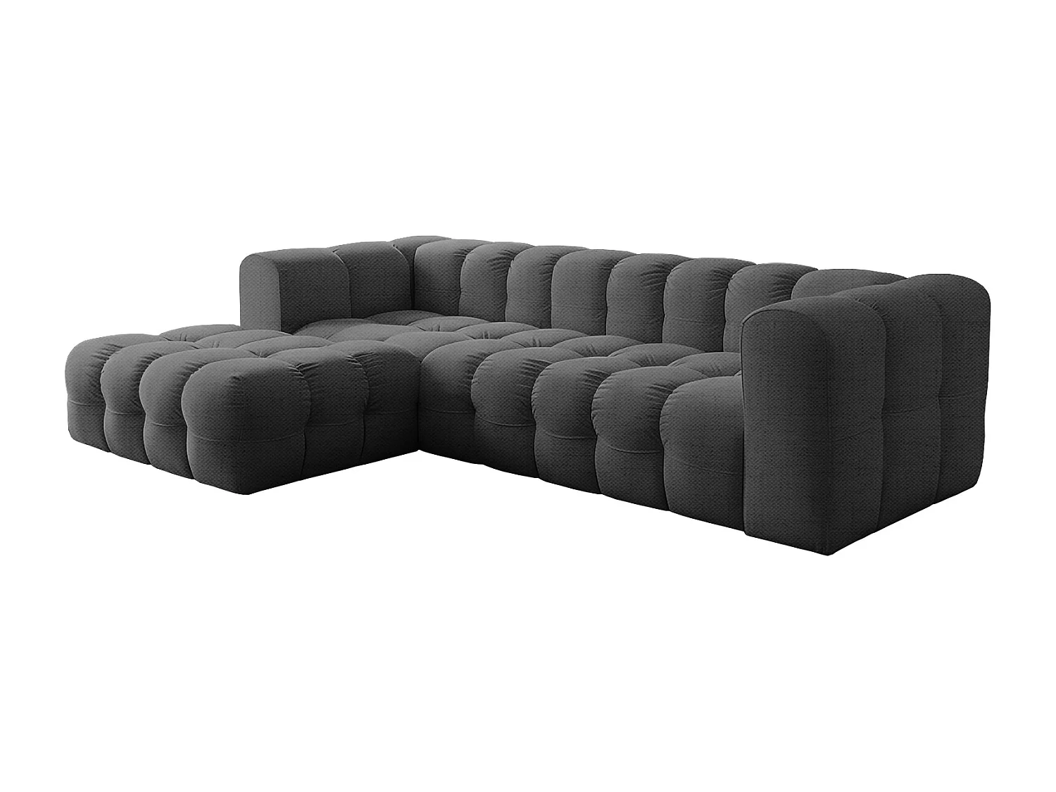 Narożnik Baloo L, do salonu, tkanina Moly, lewy, antracyt