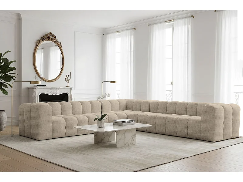 Narożnik Baloo Corner Duży, 8-osobowy, do salonu, tkanina Moly, beż