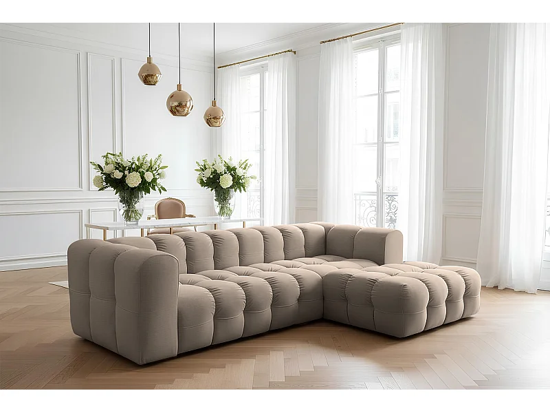 Narożnik Baloo L, do salonu, tkanina Tiffany, prawy, taupe