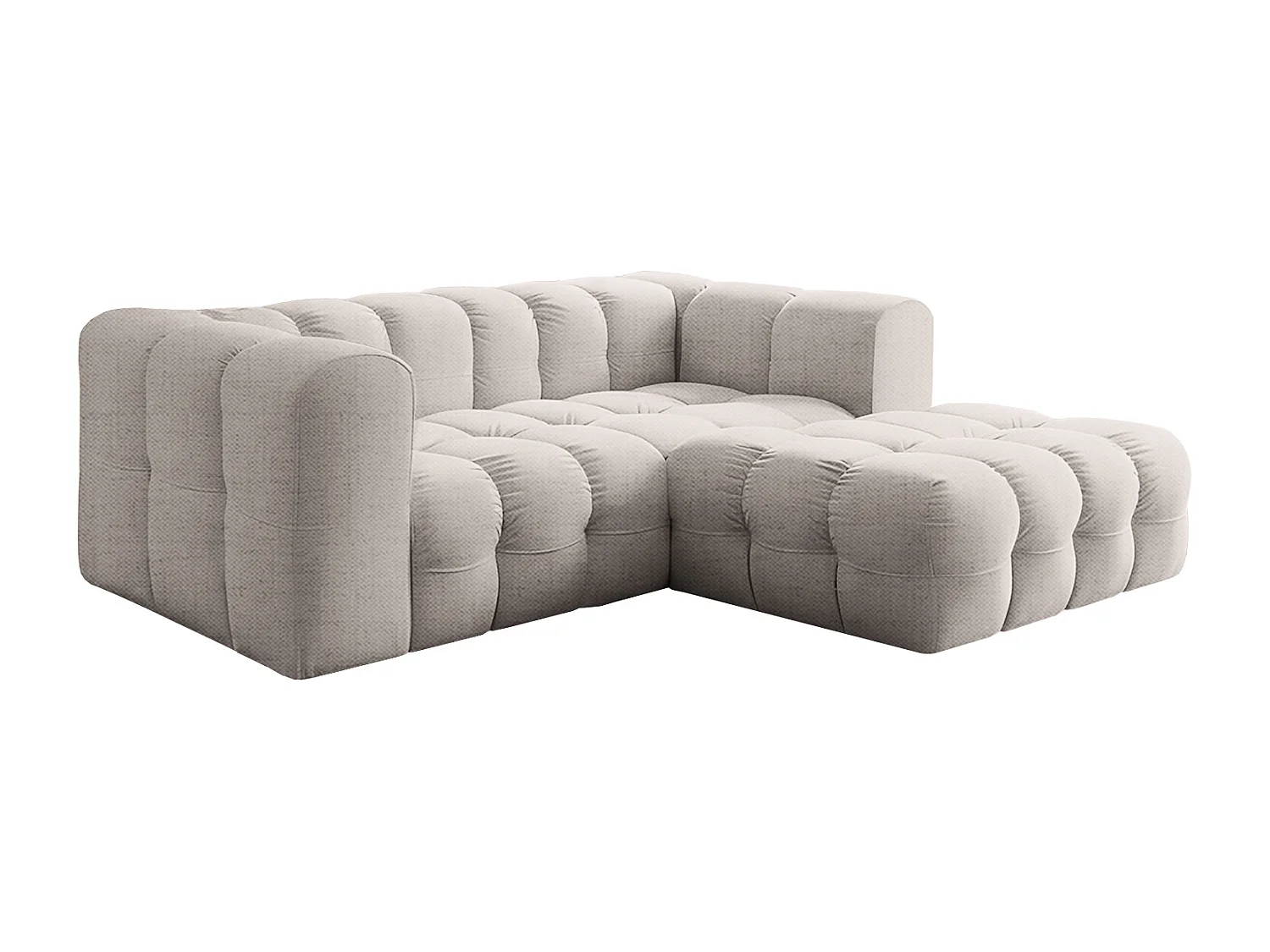 Narożnik Baloo L mini, do salonu, tkanina Moly, prawy, krem